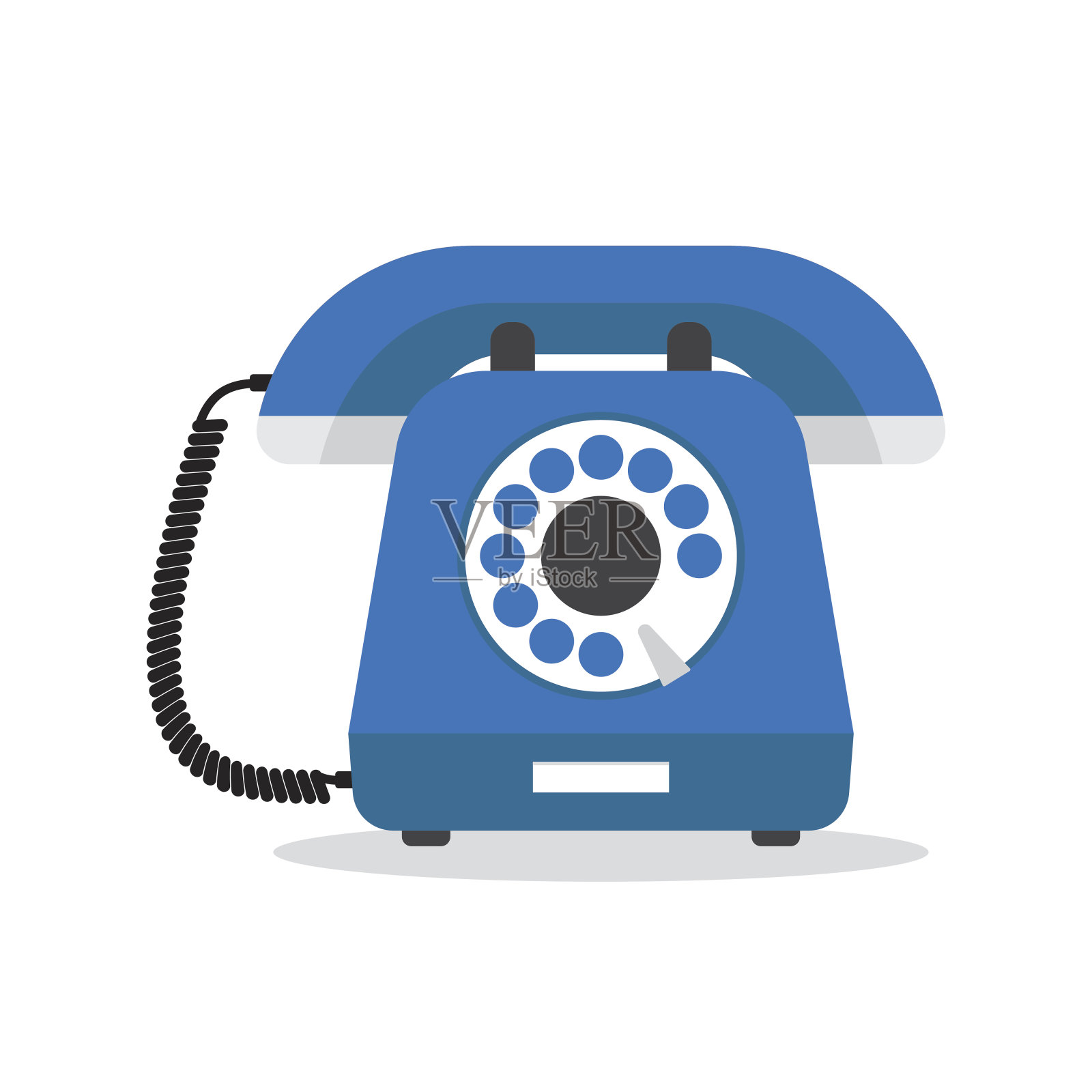 复古风格的蓝色电话设计元素图片