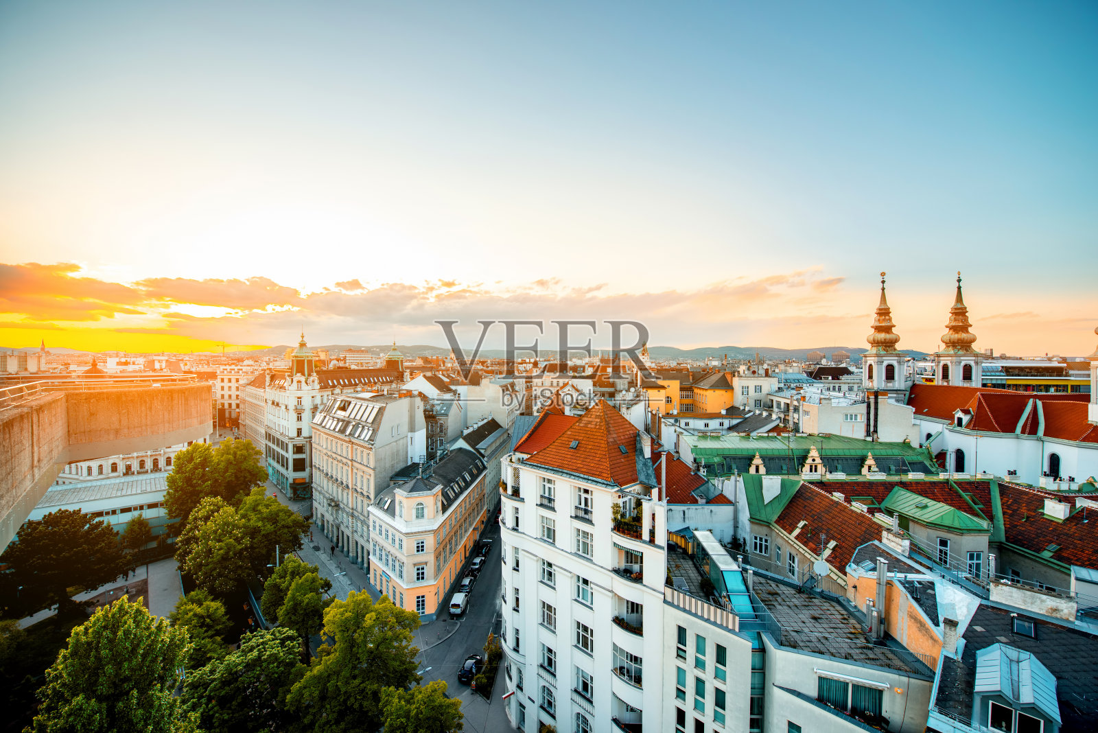 奥地利维也纳的城市景观照片摄影图片
