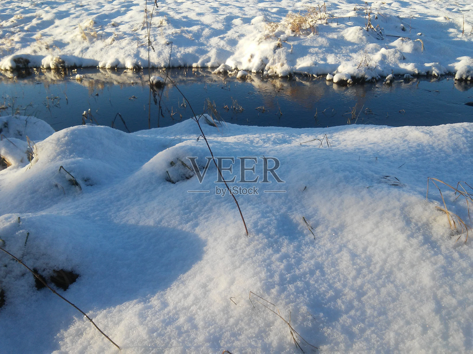 雪、水……和冬天……照片摄影图片
