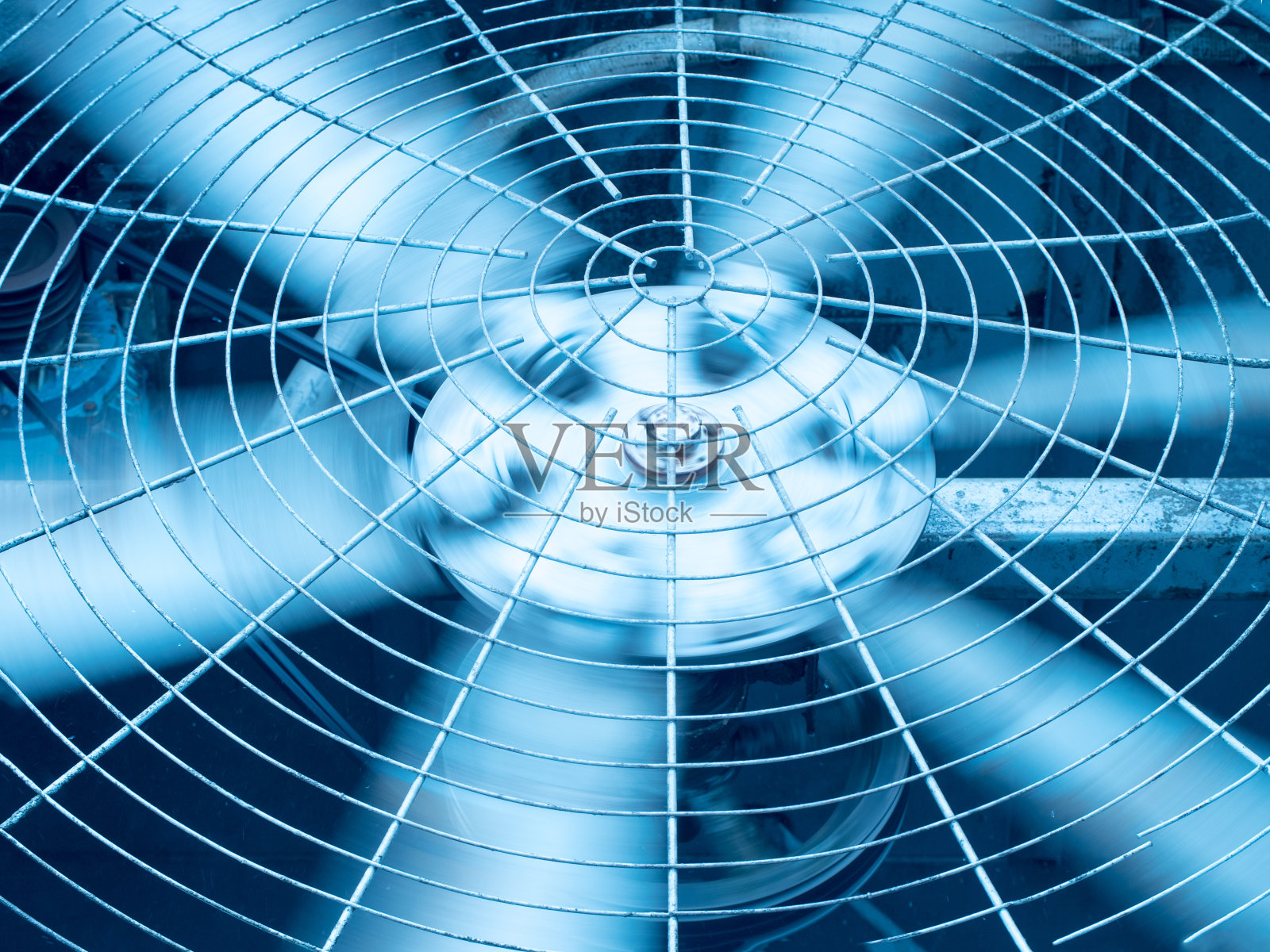 暖通空调(HVAC)叶片的蓝色色调照片摄影图片