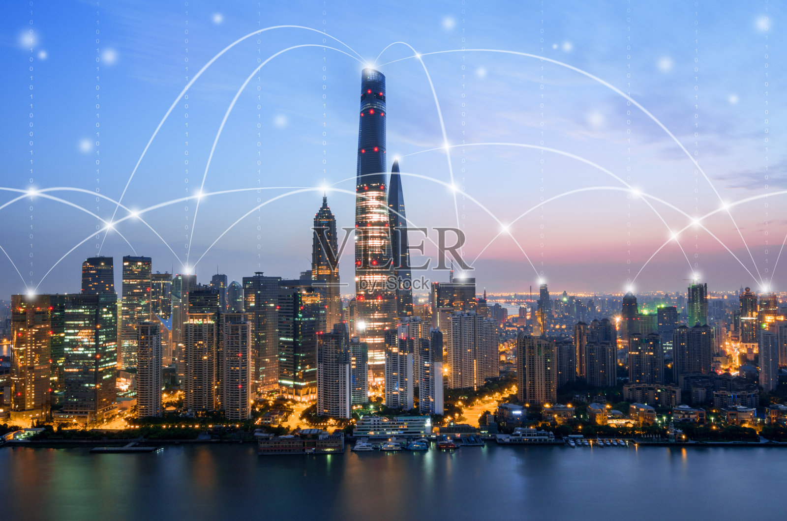 上海天际线-网络连接照片摄影图片