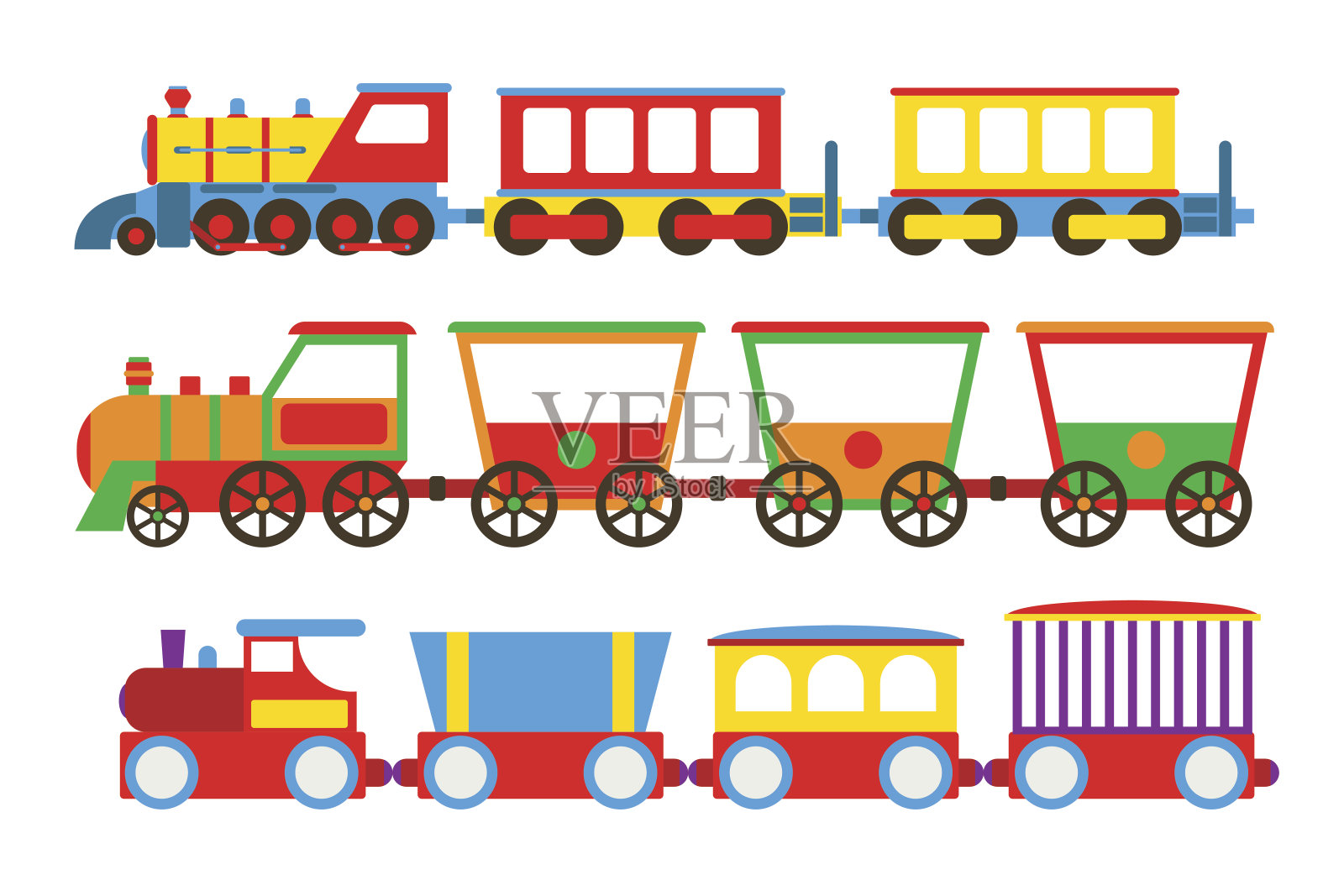 玩具火车矢量插图。插画图片素材