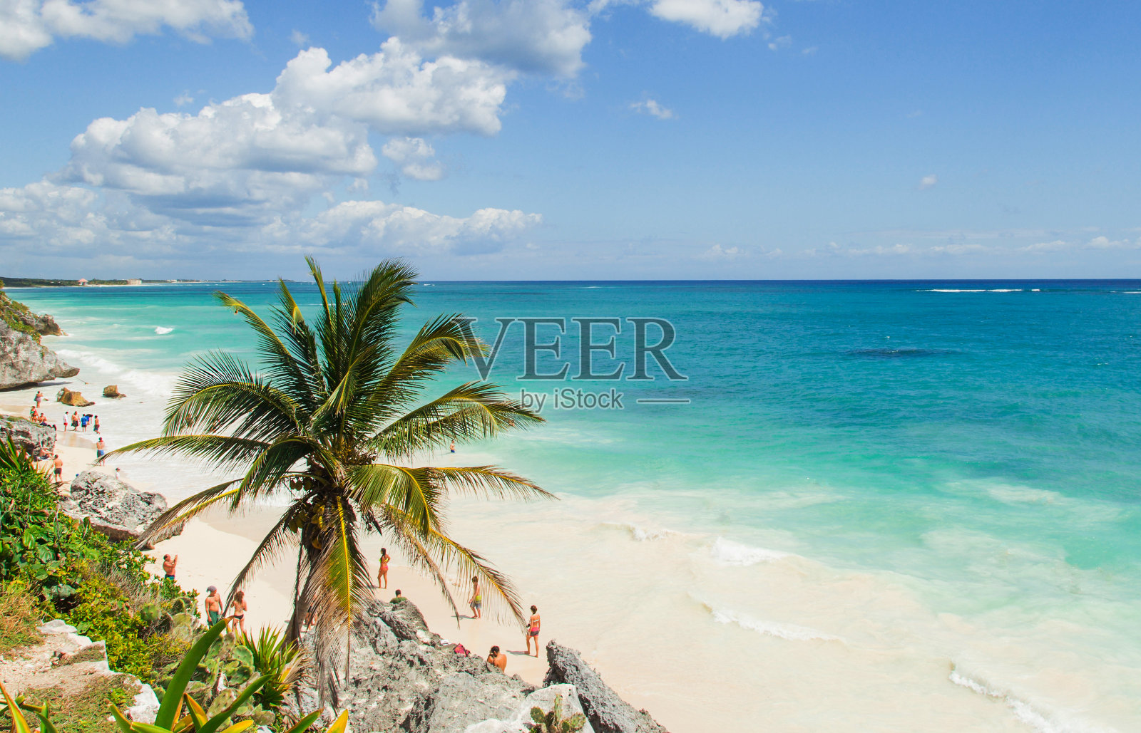 美丽的加勒比海海滩。图伦、墨西哥照片摄影图片