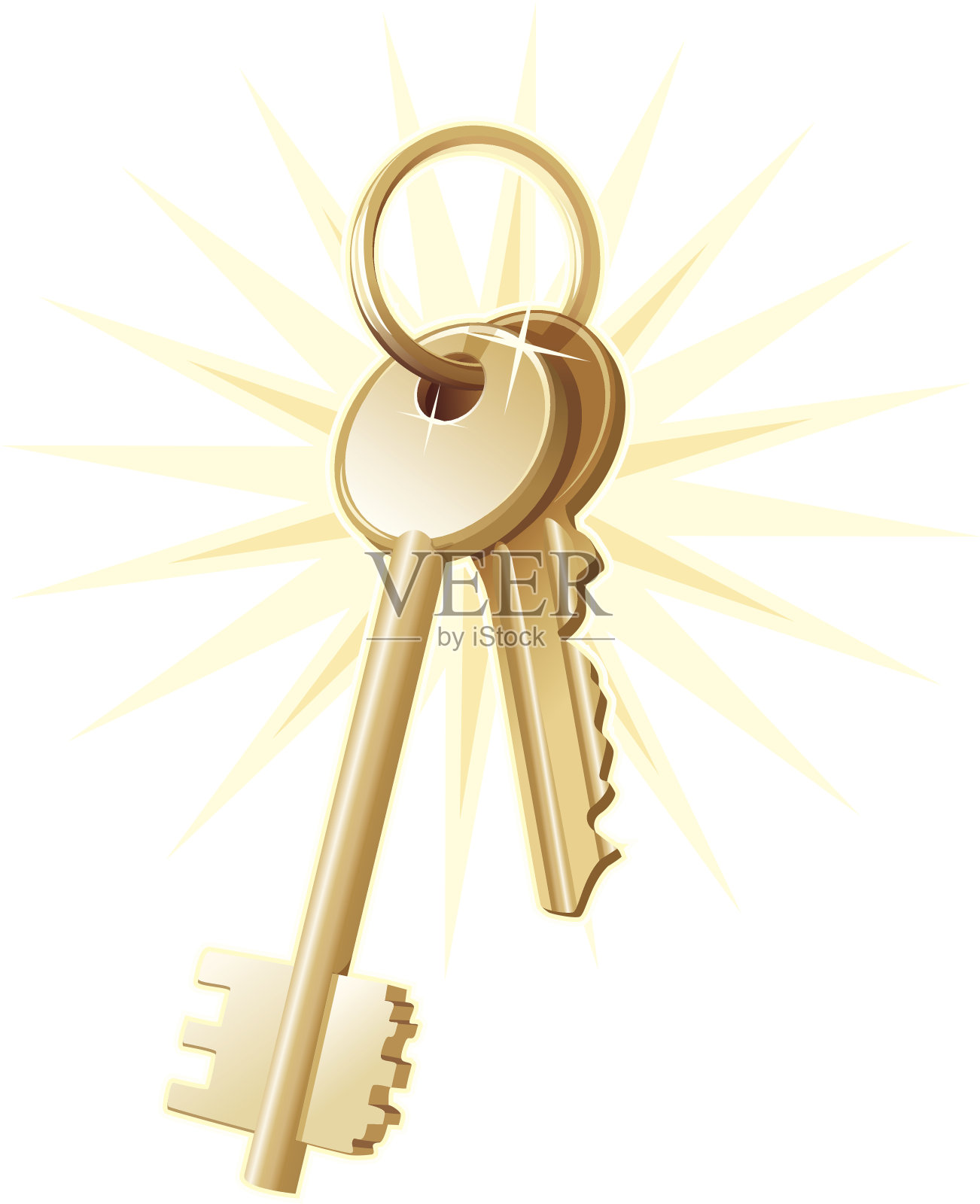 金钥匙，房产，安全。向量设计元素图片