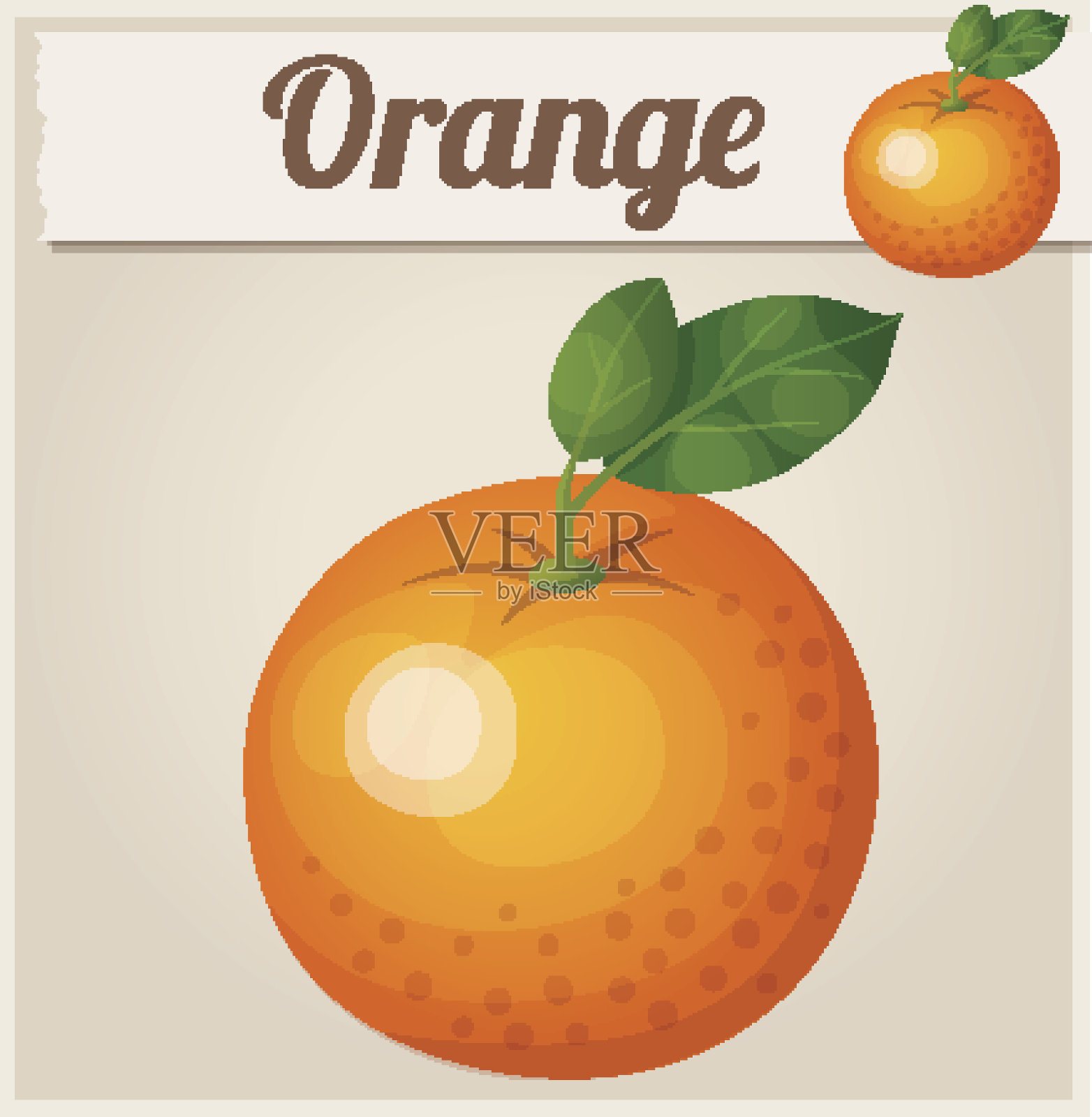 橙色水果。卡通矢量图标设计元素图片