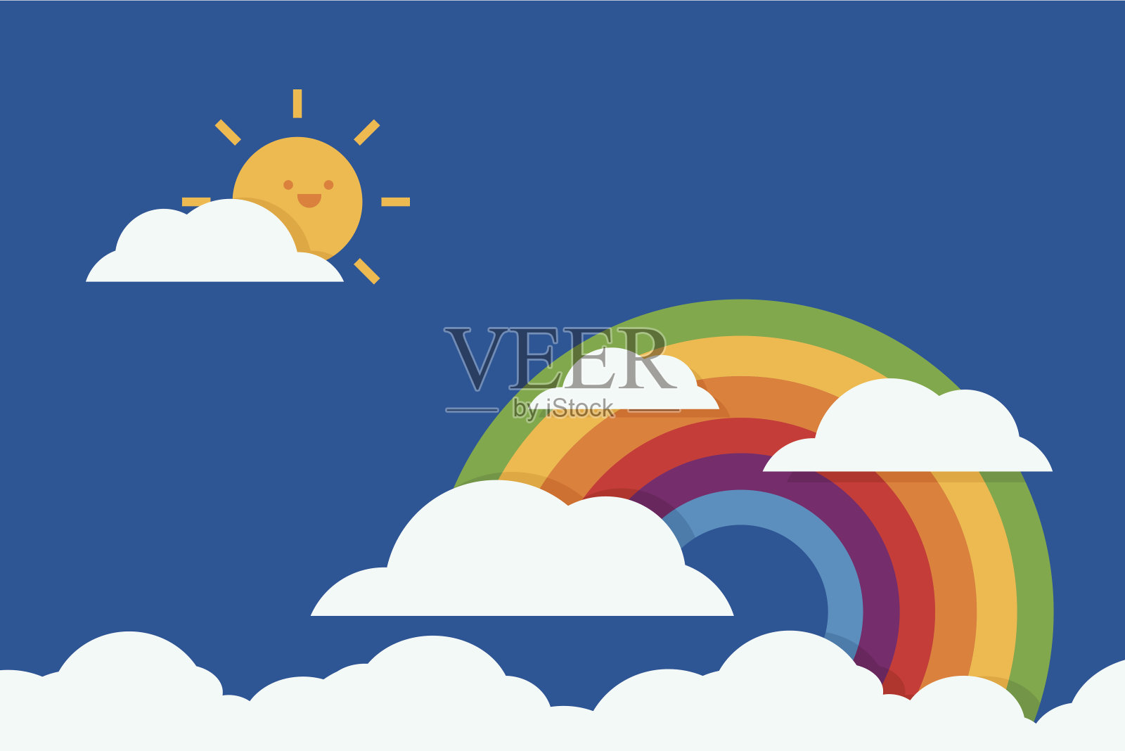 彩虹平面设计，矢量插画图片素材