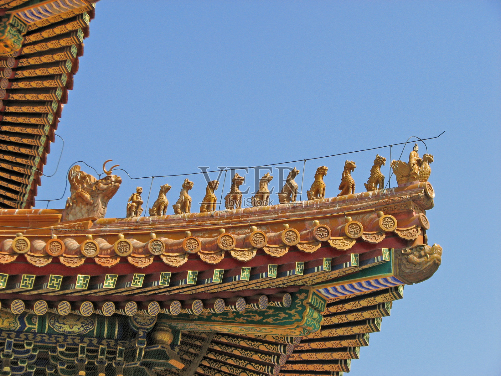 北京紫禁城皇家屋顶装饰照片摄影图片