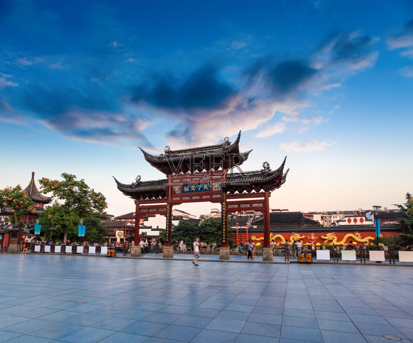 黄昏时分的南京夫子庙照片摄影图片
