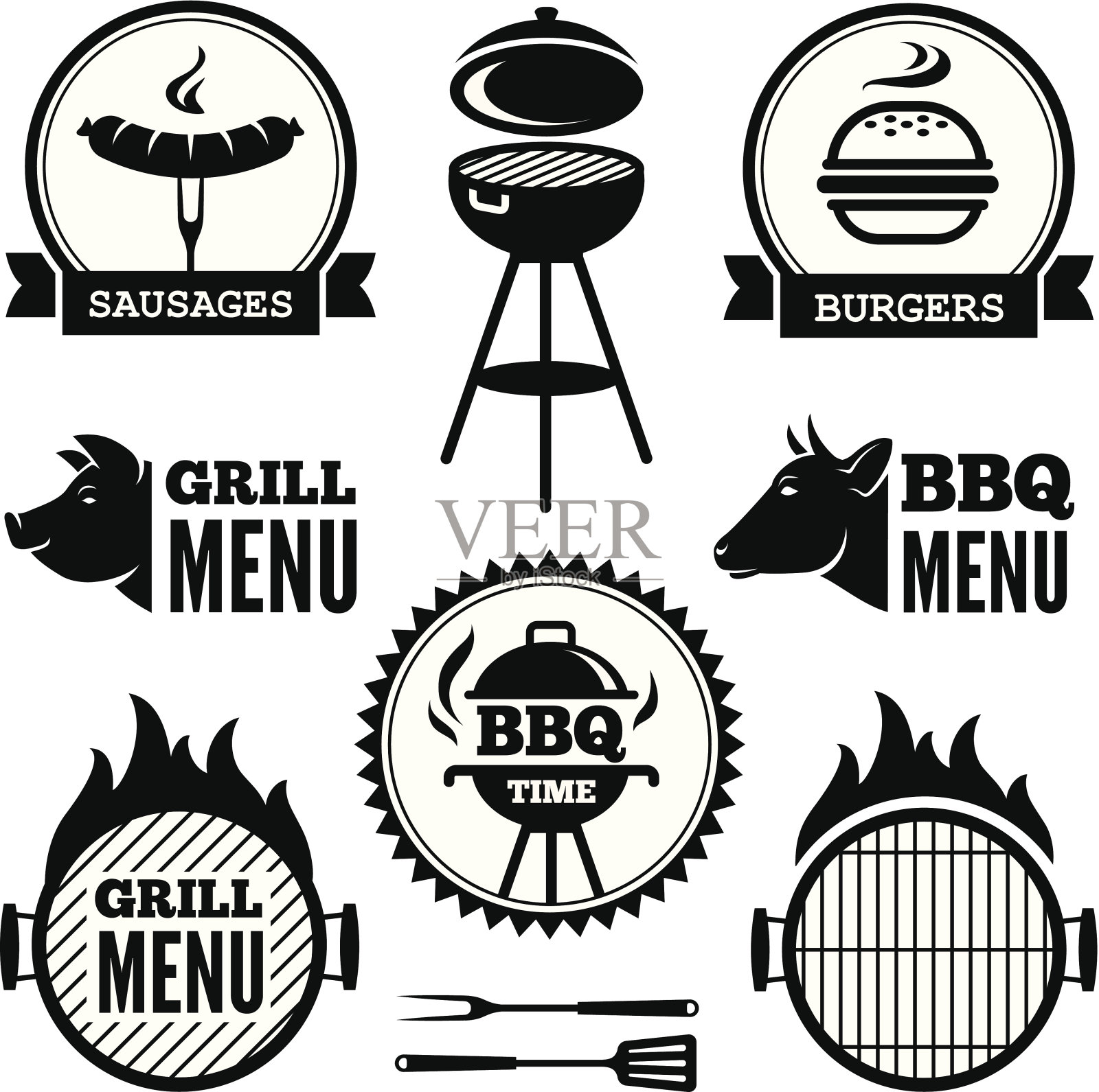烧烤和BBQ1插画图片素材