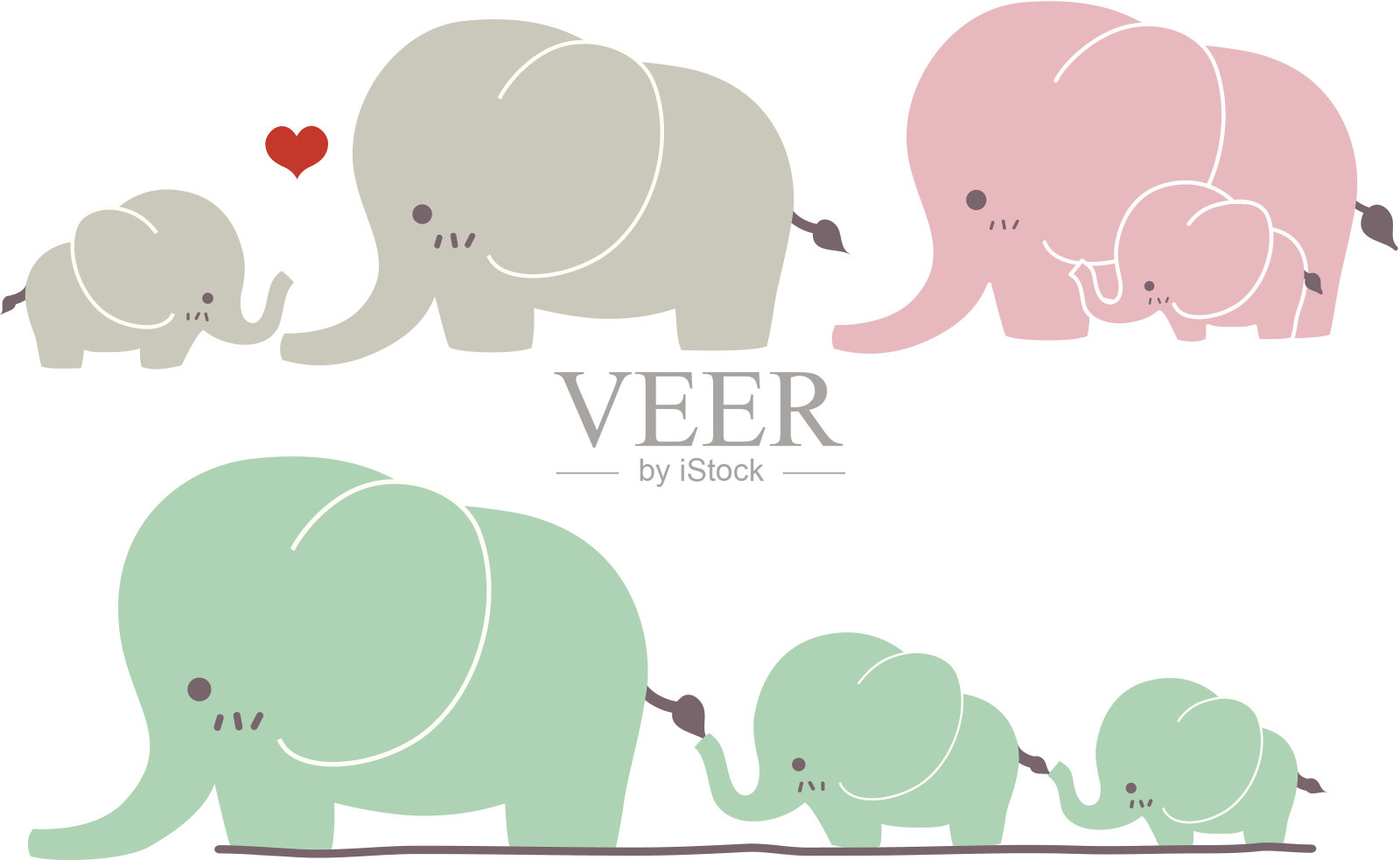 可爱的大象-矢量文件EPS10插画图片素材