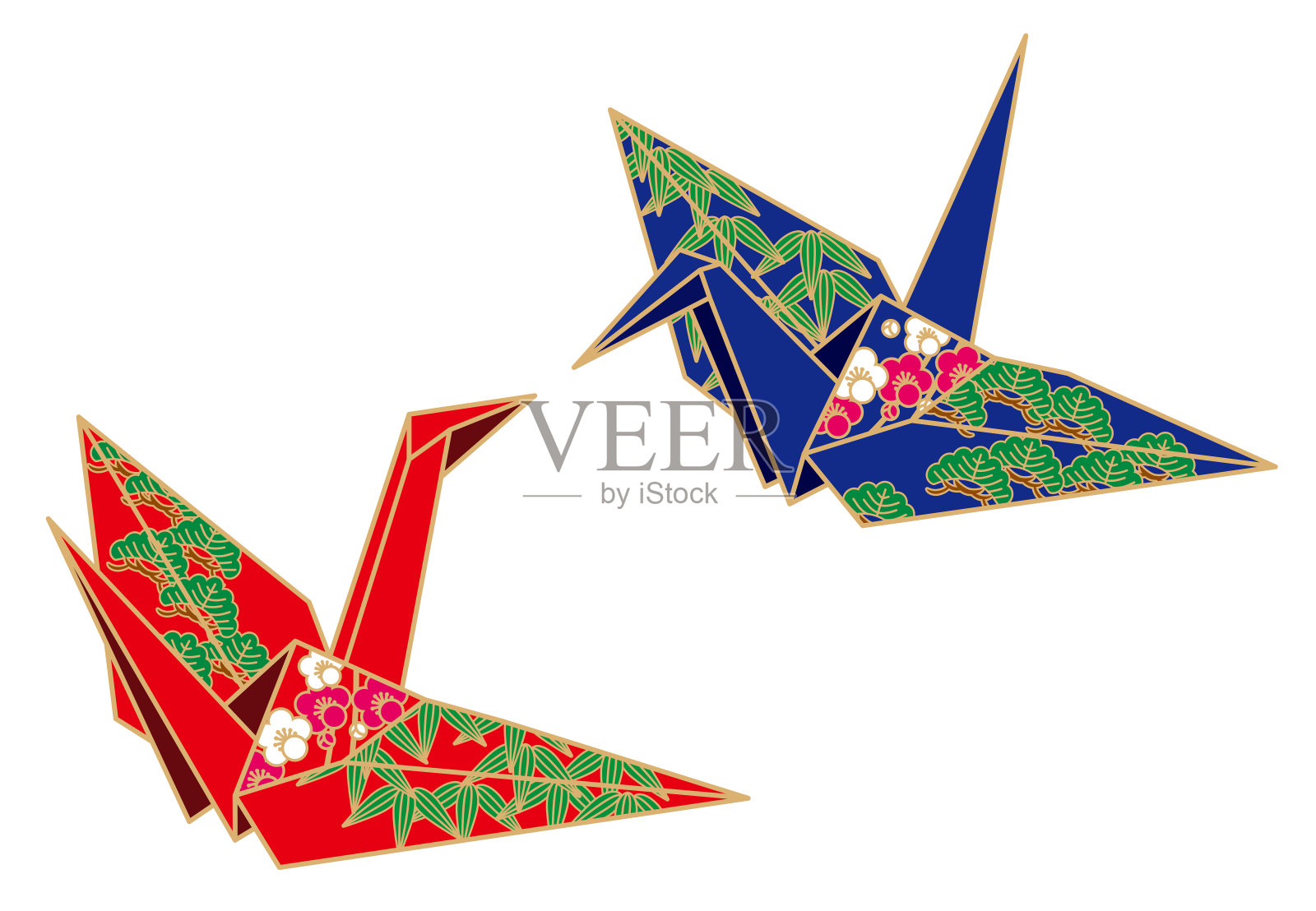 纸鹤，折纸，日本文化插画图片素材
