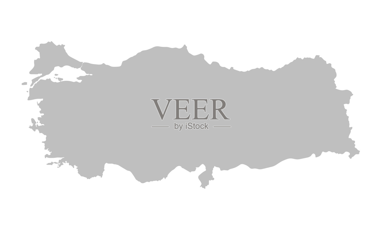 土耳其灰色地图插画图片素材