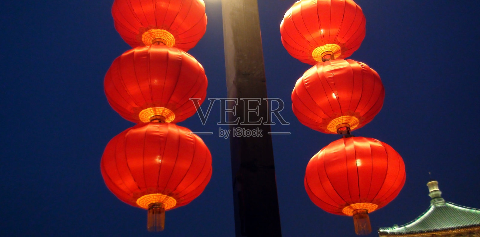 陕西西安美丽的中国传统灯饰。中国照片摄影图片
