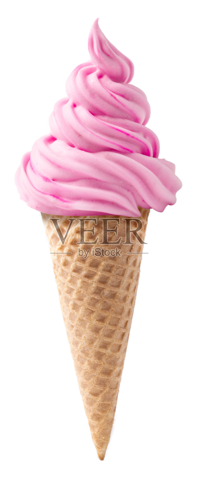 粉色软冰淇淋孤立在白色背景照片摄影图片