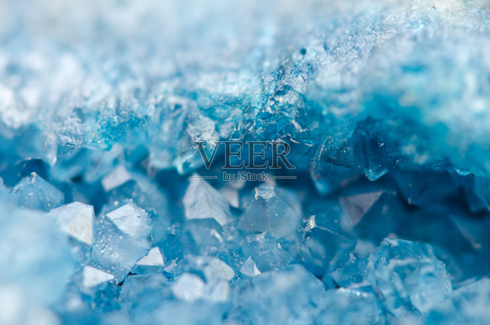 蓝水晶玛瑙SiO2。宏照片摄影图片