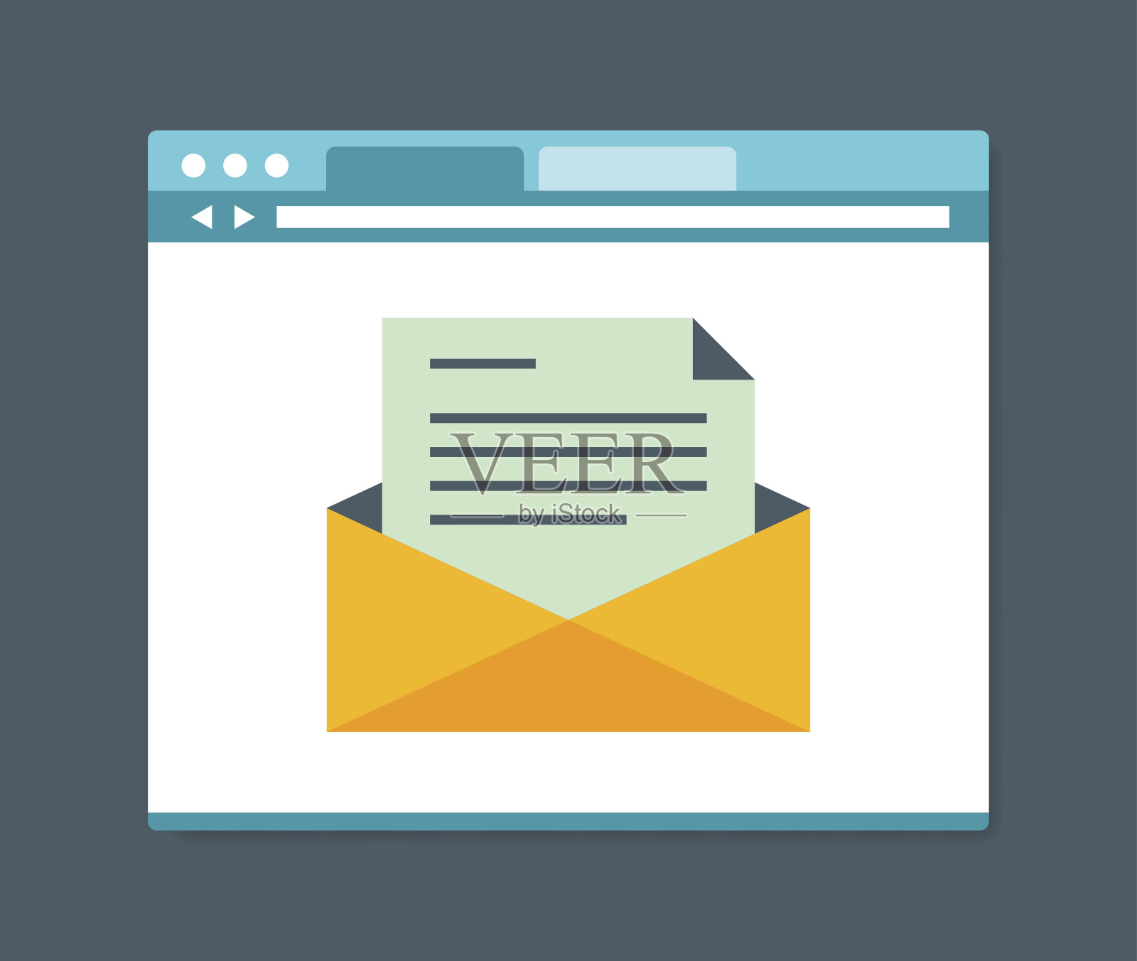 平面设计风格的电子邮件在互联网浏览器设计模板素材