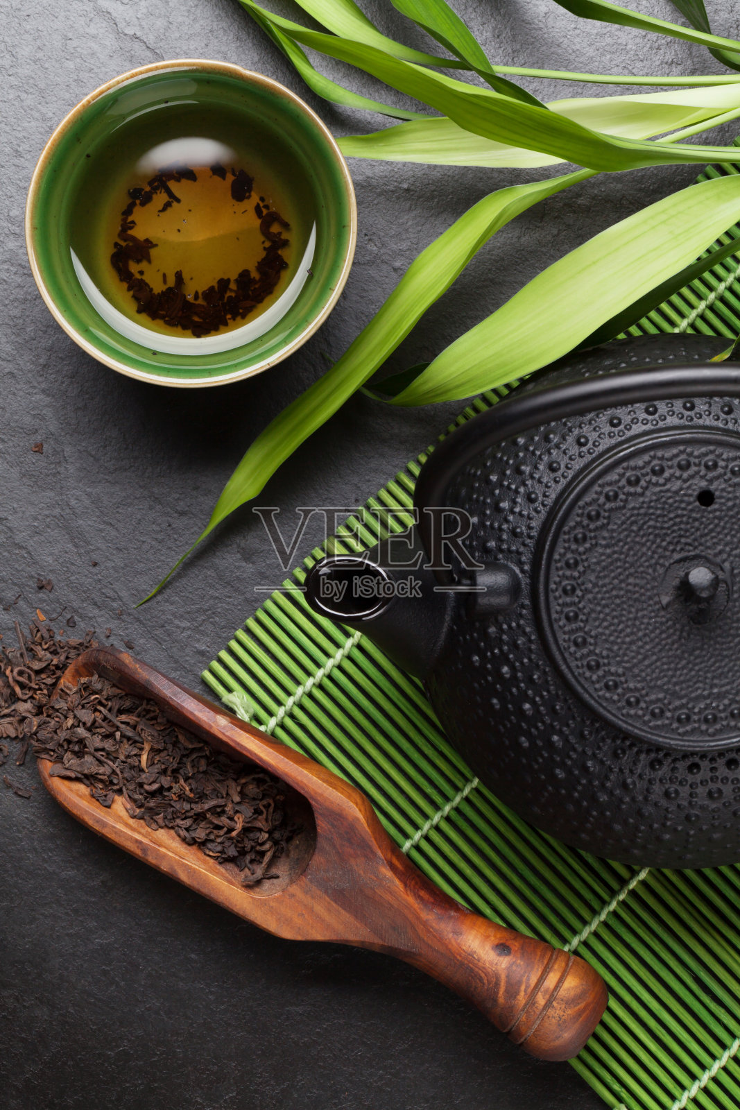 亚洲茶碗和茶壶照片摄影图片