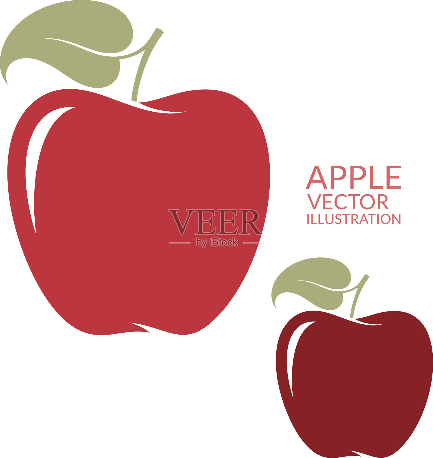 红苹果。白色背景上孤立的果实设计元素图片