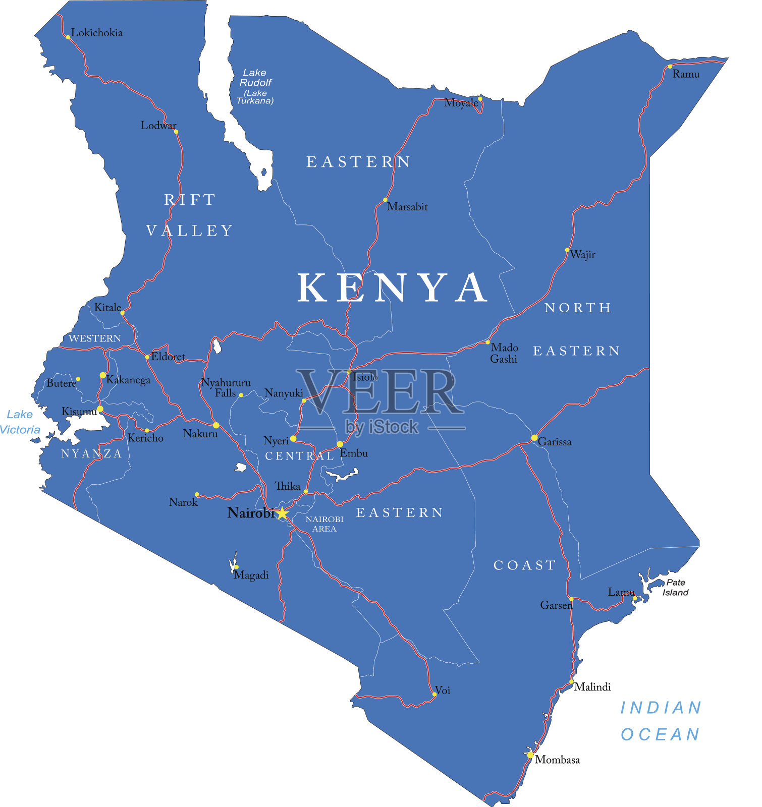 肯尼亚地图插画图片素材