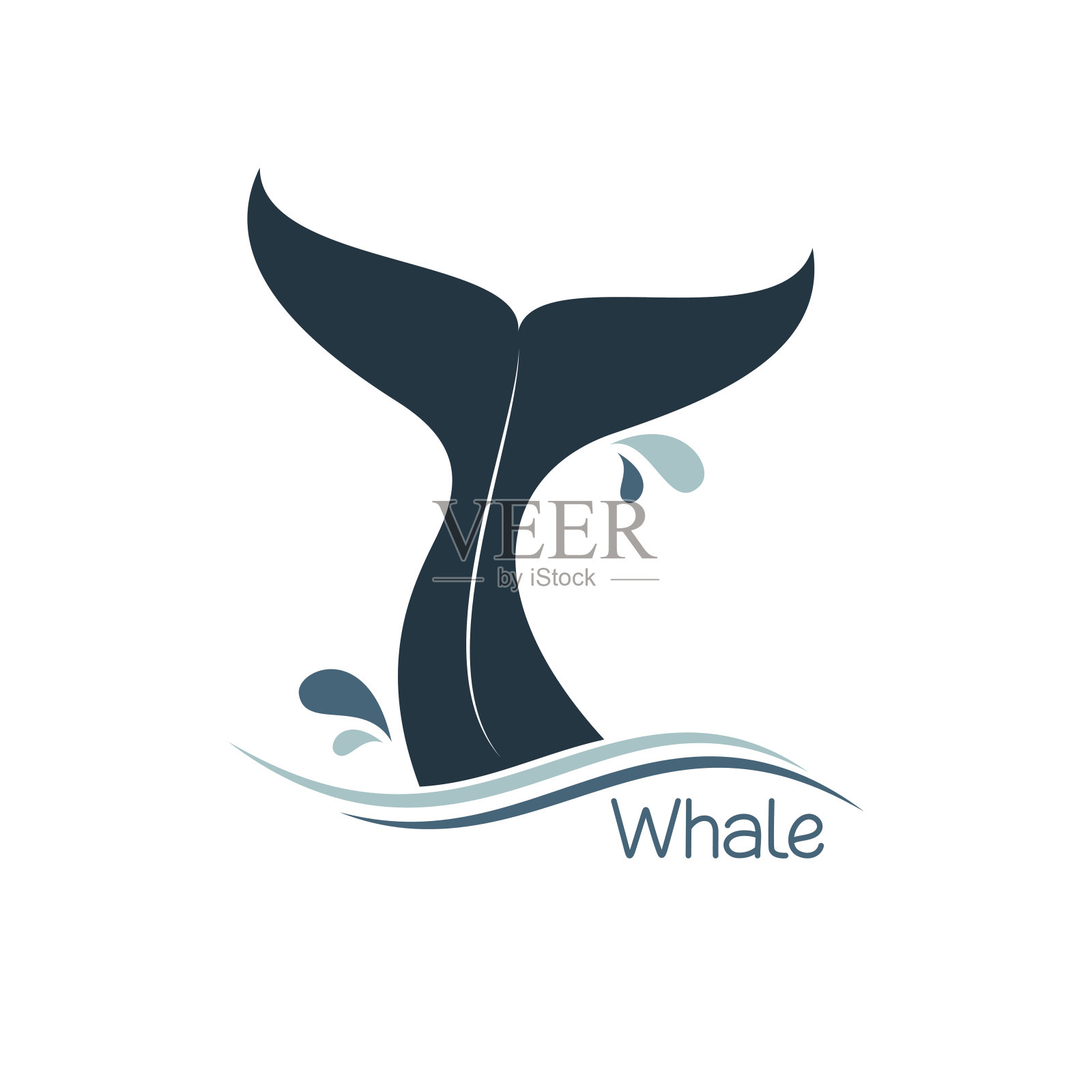 鲸鱼的尾巴图标设计元素图片