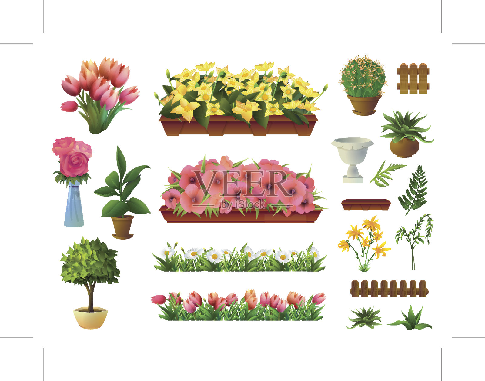 植物和花卉元素设计元素图片