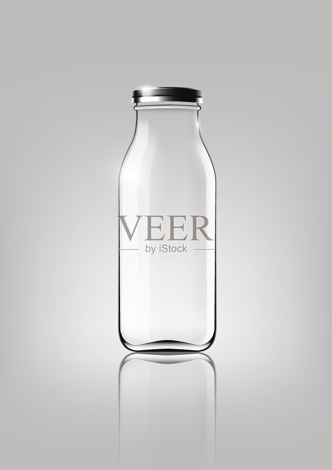 透明玻璃瓶设计包装和广告，矢量插画图片素材