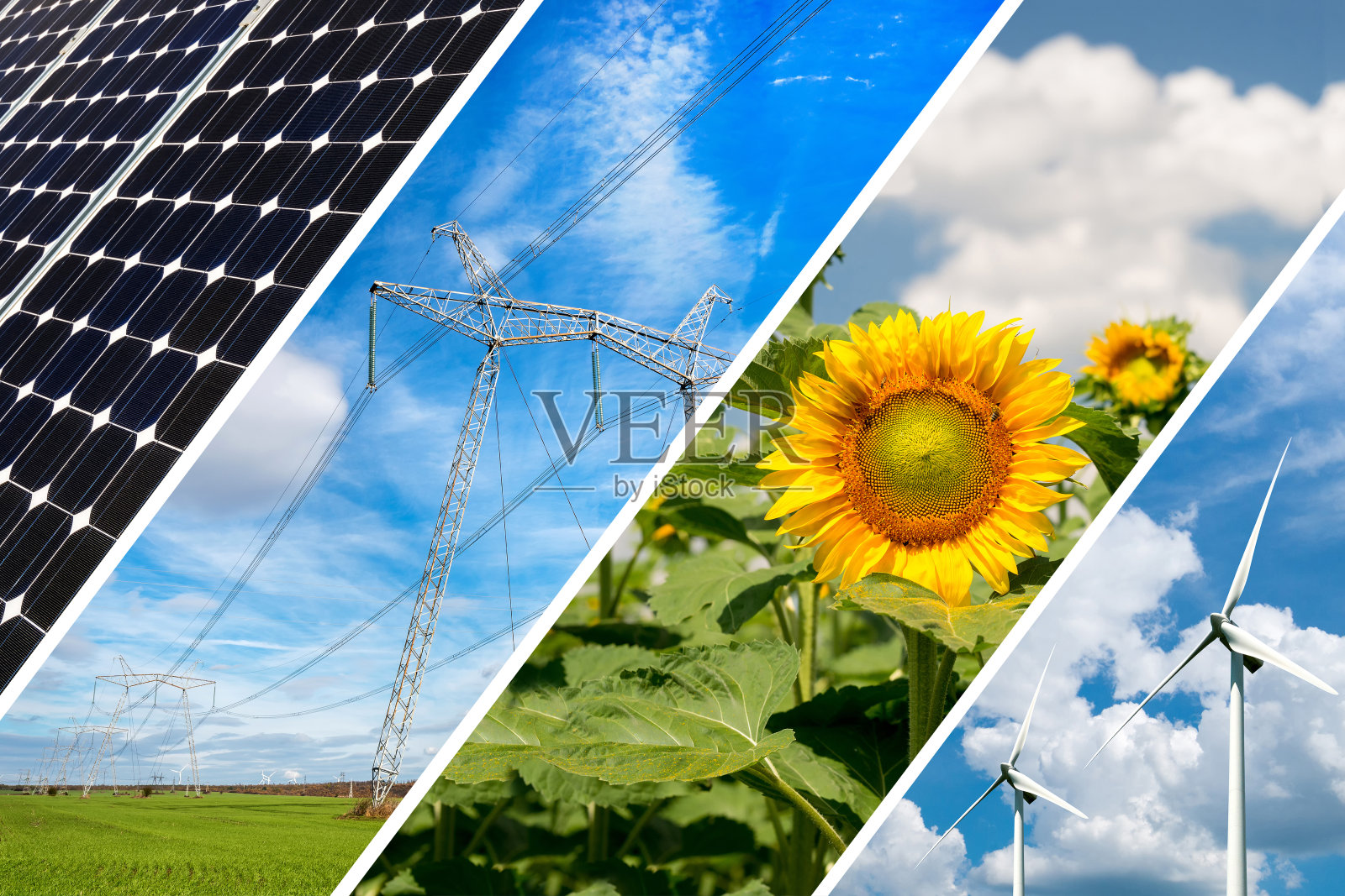 可再生能源和可持续资源的概念-照片拼贴照片摄影图片