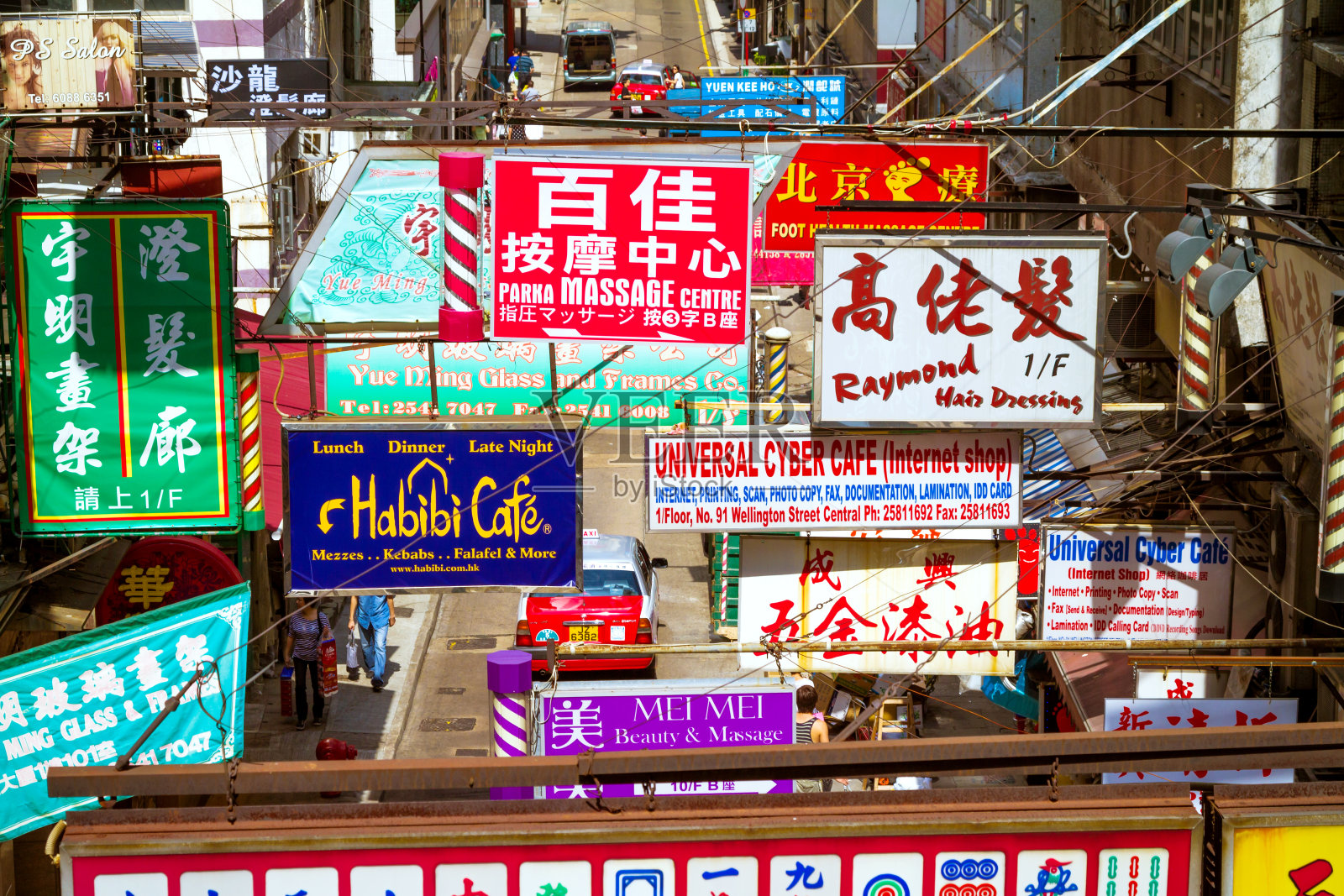 香港街景霓虹招牌照片摄影图片