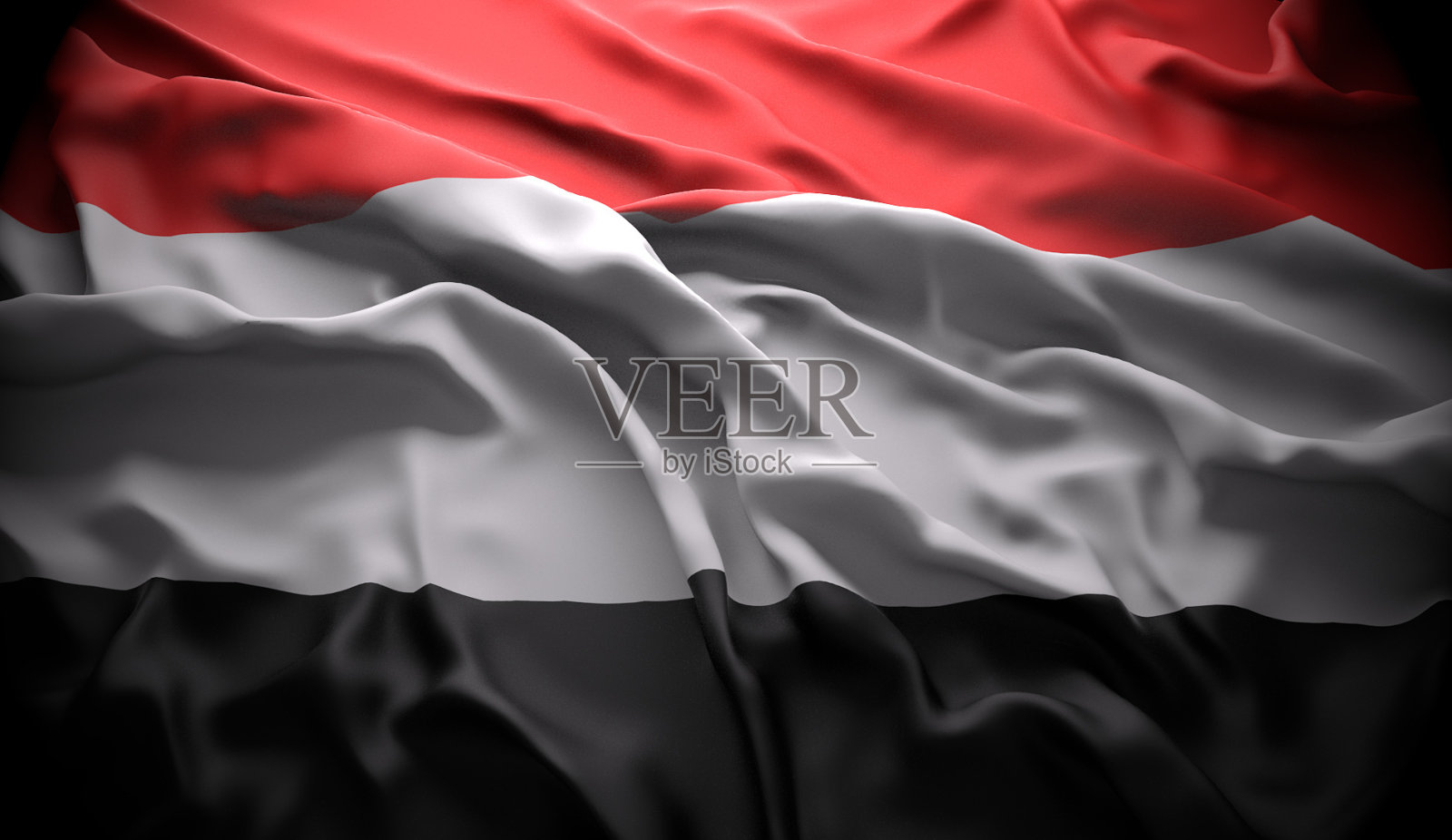 也门，Sanaá国家官方国旗照片摄影图片