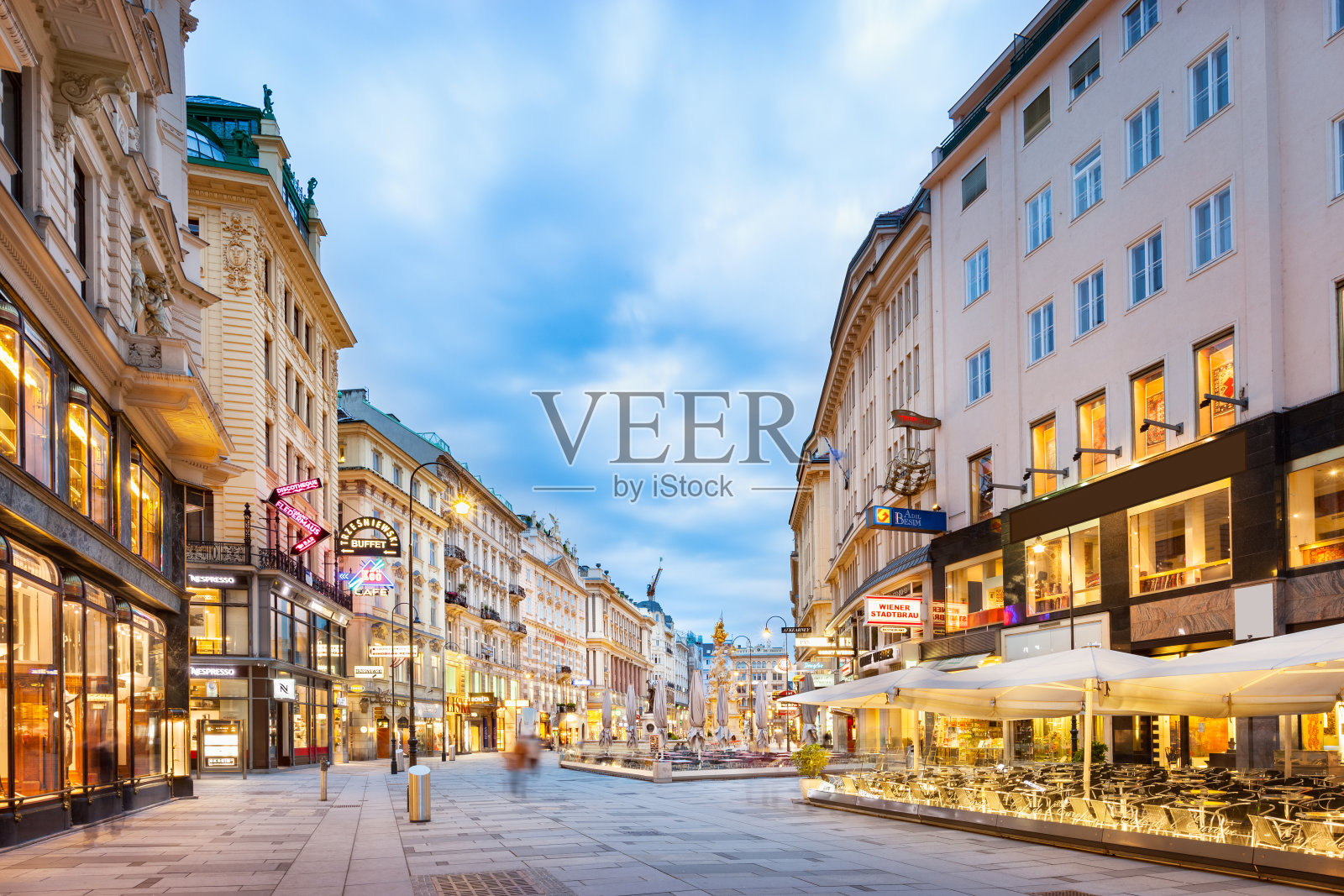奥地利维也纳市中心格拉本购物街照片摄影图片