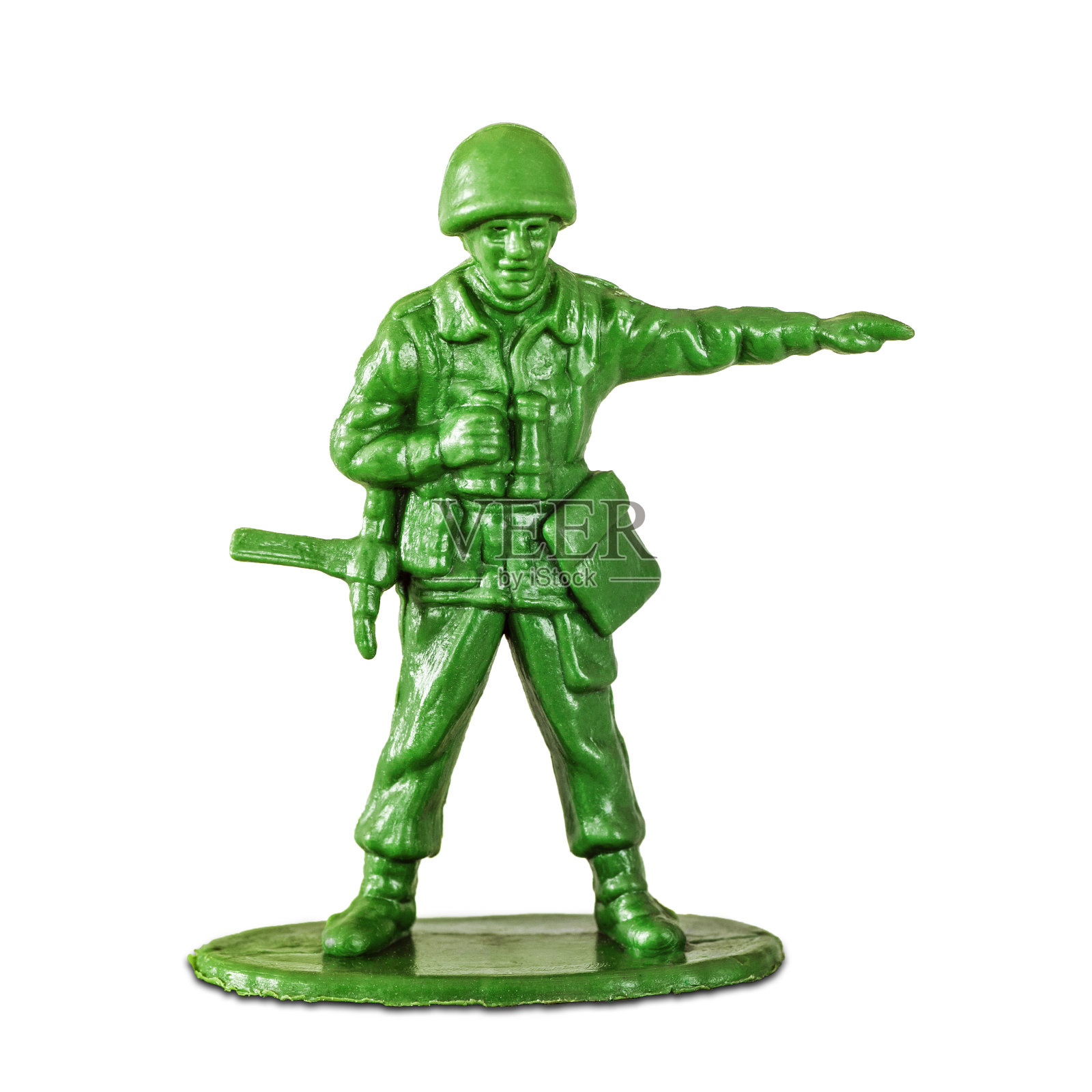 领导概念与小士兵玩具在白色背景瞄准照片摄影图片