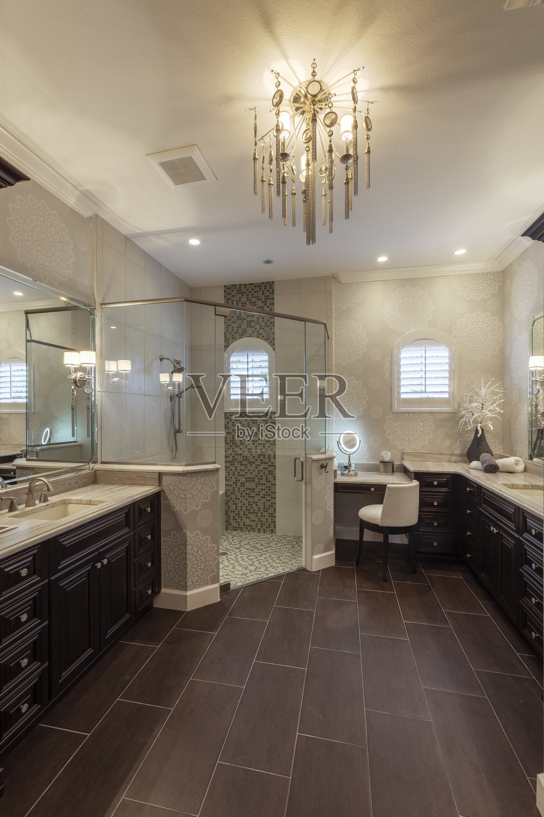 优雅的主浴室西南佛罗里达高档住宅照片摄影图片