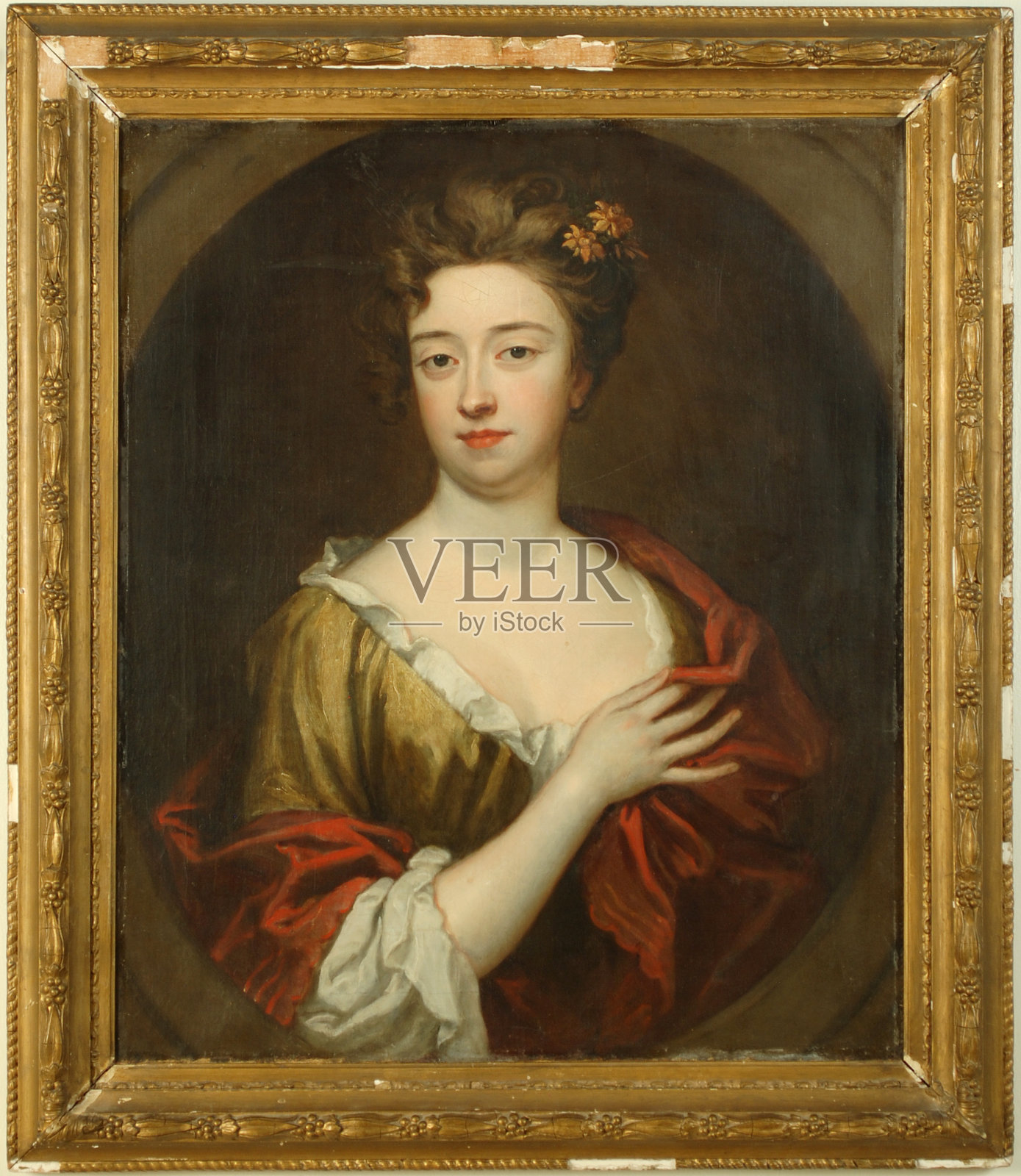 17世纪肖像，布面油画照片摄影图片