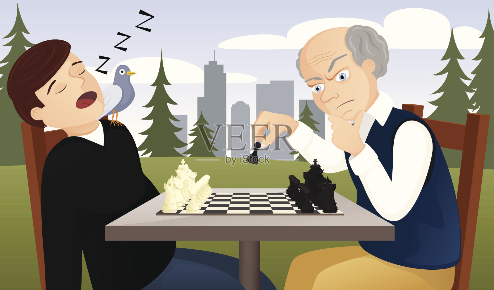 国际象棋比赛插画图片素材