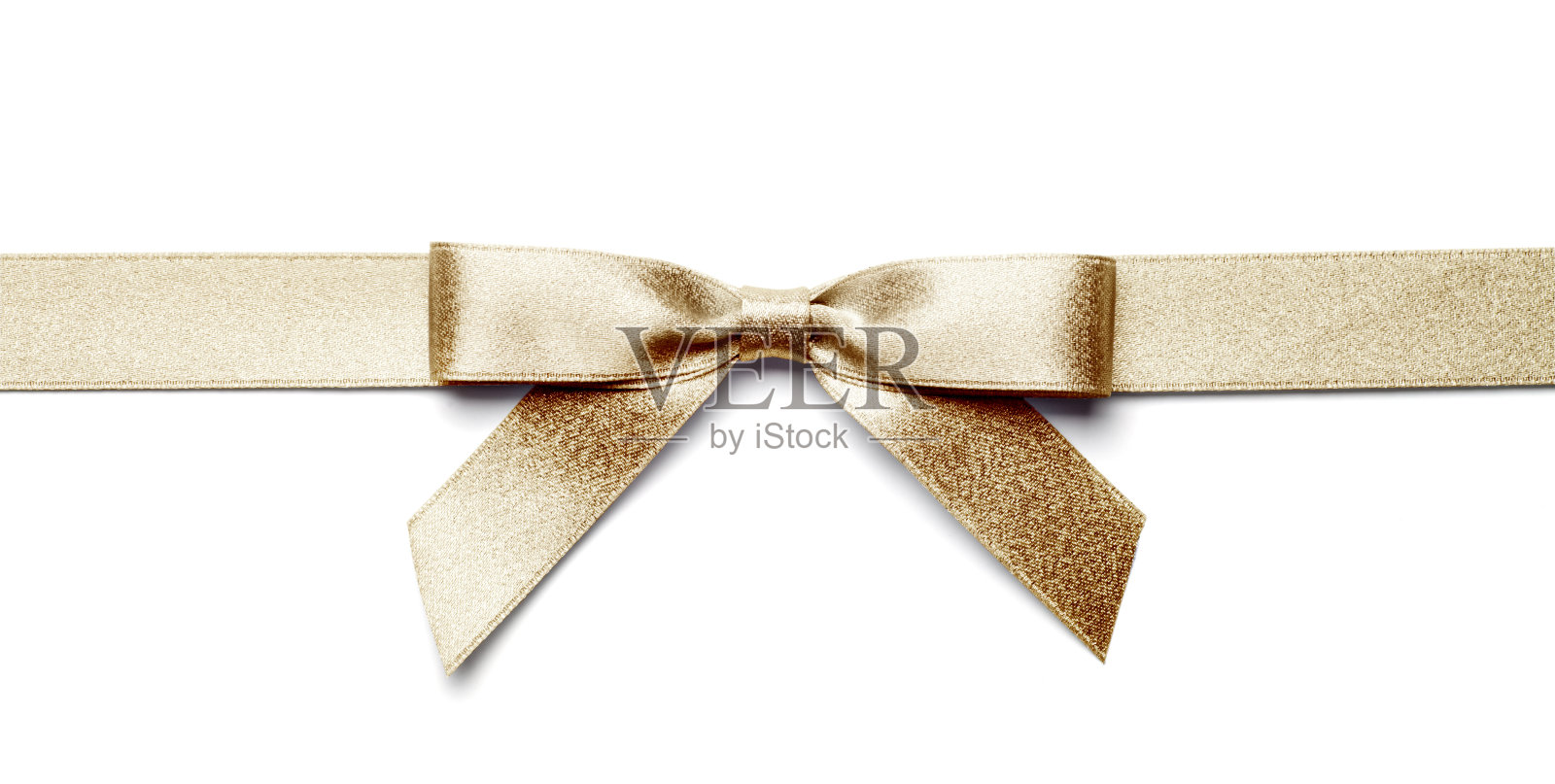 金色礼品蝴蝶结和丝带与剪切路径隔离照片摄影图片