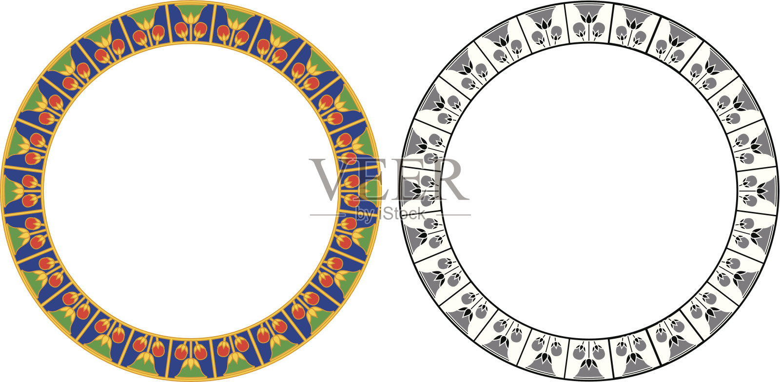 圆的埃及框架插画图片素材