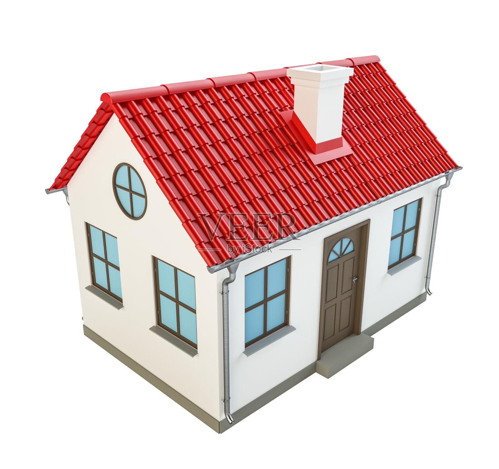 漂亮的红色屋顶的房子模型照片摄影图片