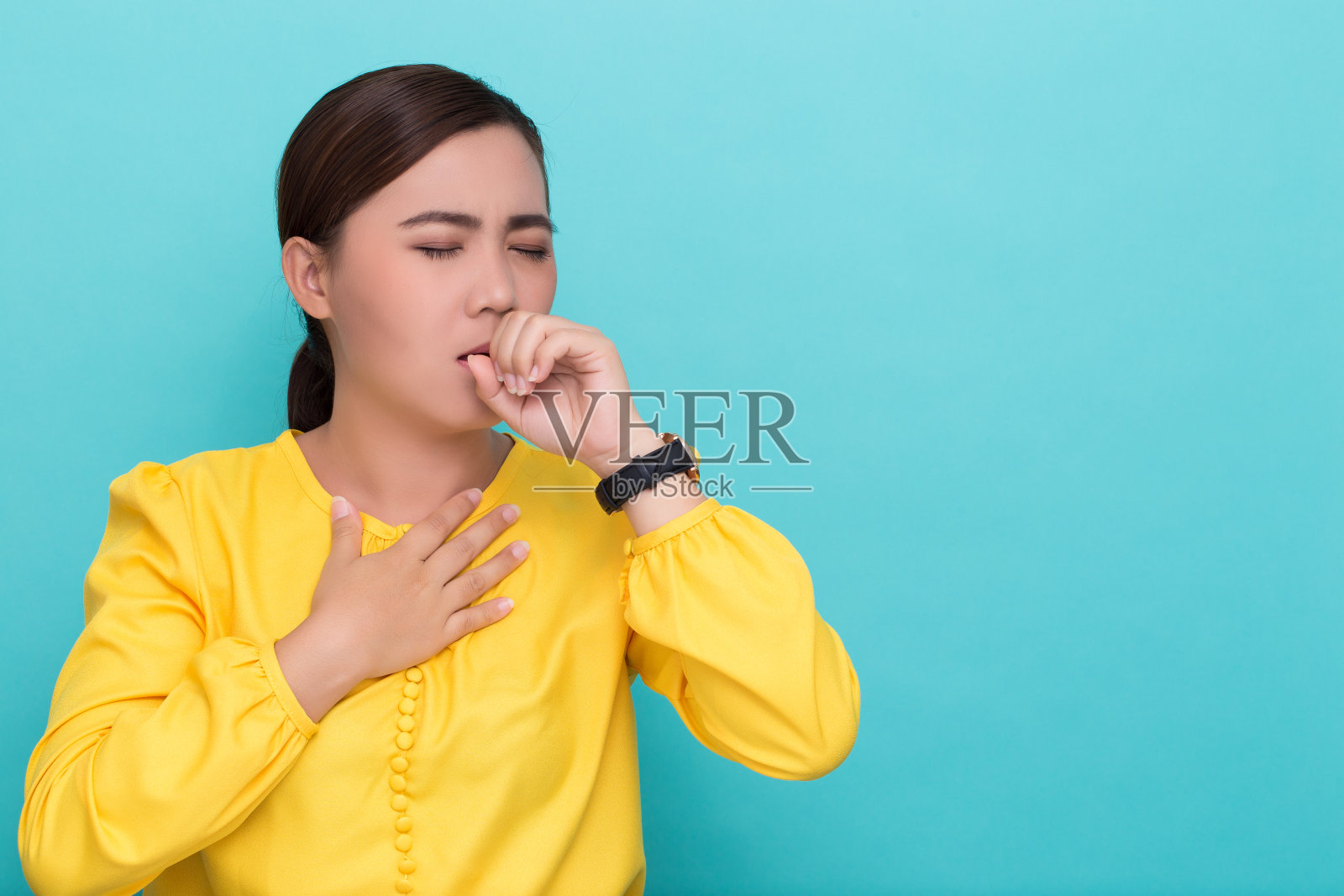 女人喉咙痛照片摄影图片