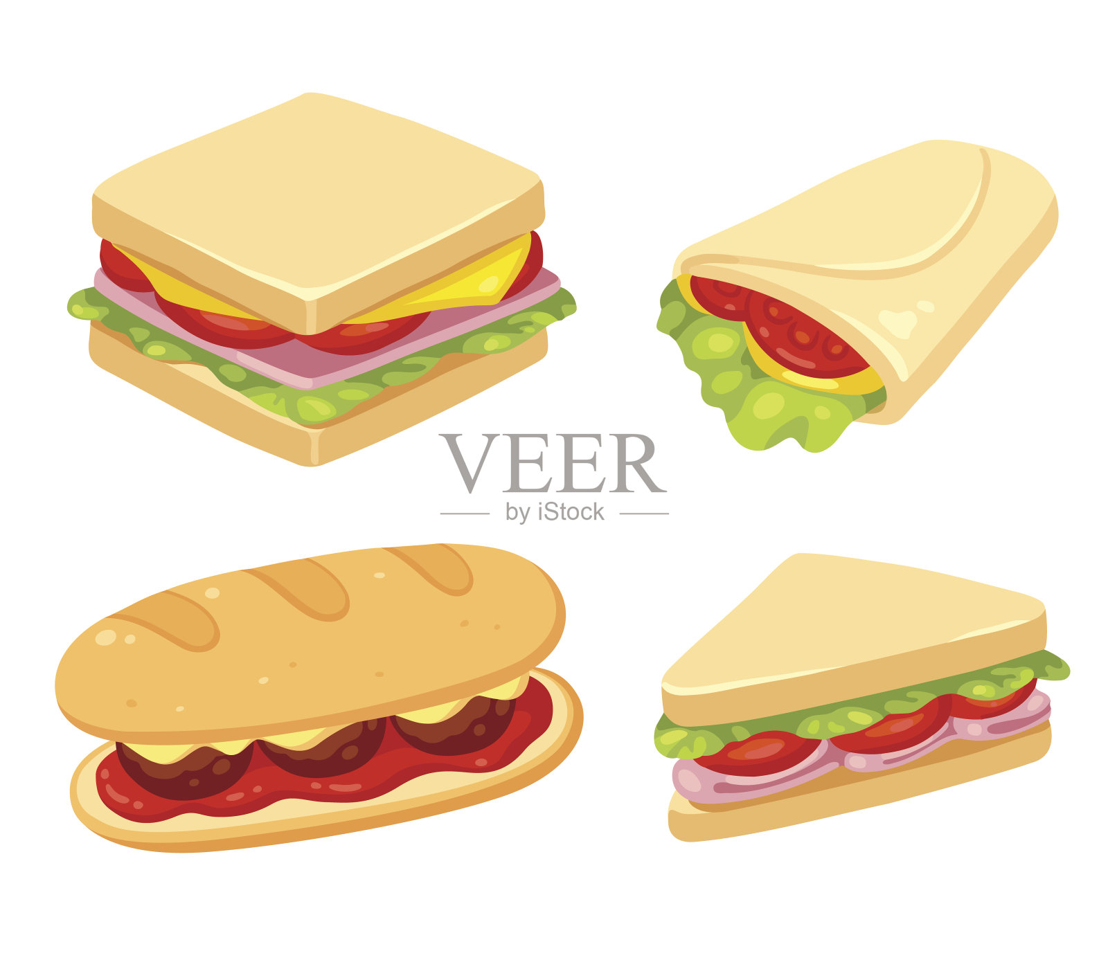 三明治插图集设计元素图片