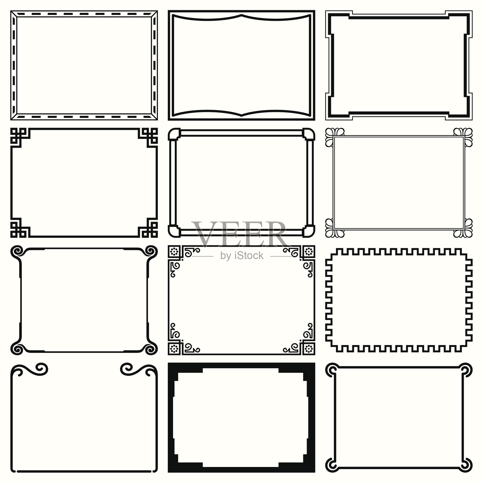 简单装饰相框(一套10)设计元素图片