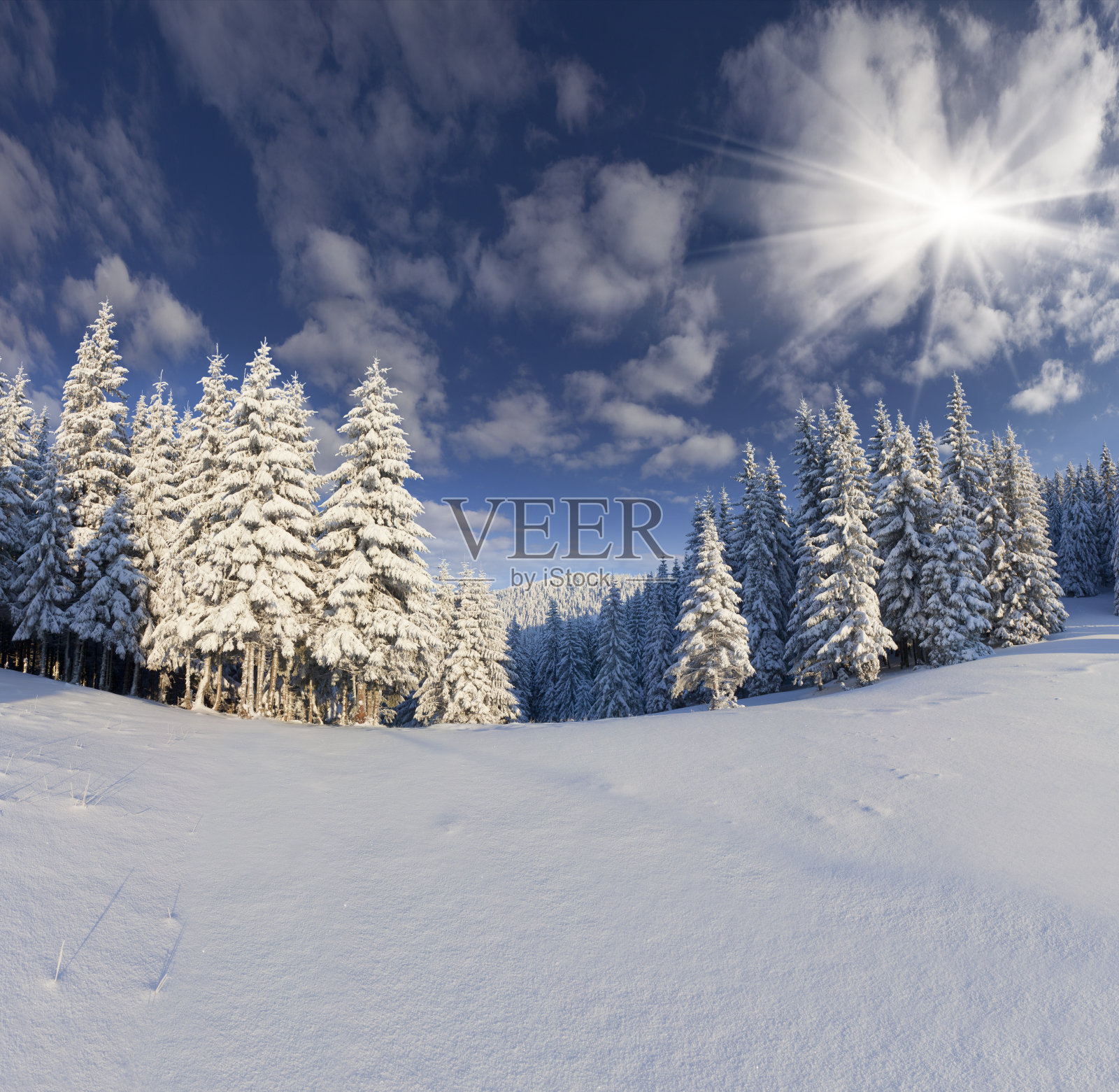 山上美丽的冬季景色照片摄影图片