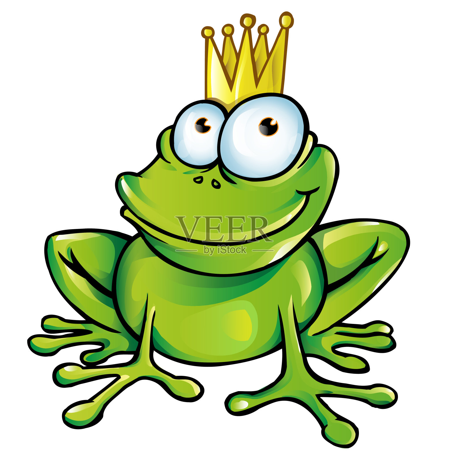 青蛙王子卡通插画图片素材