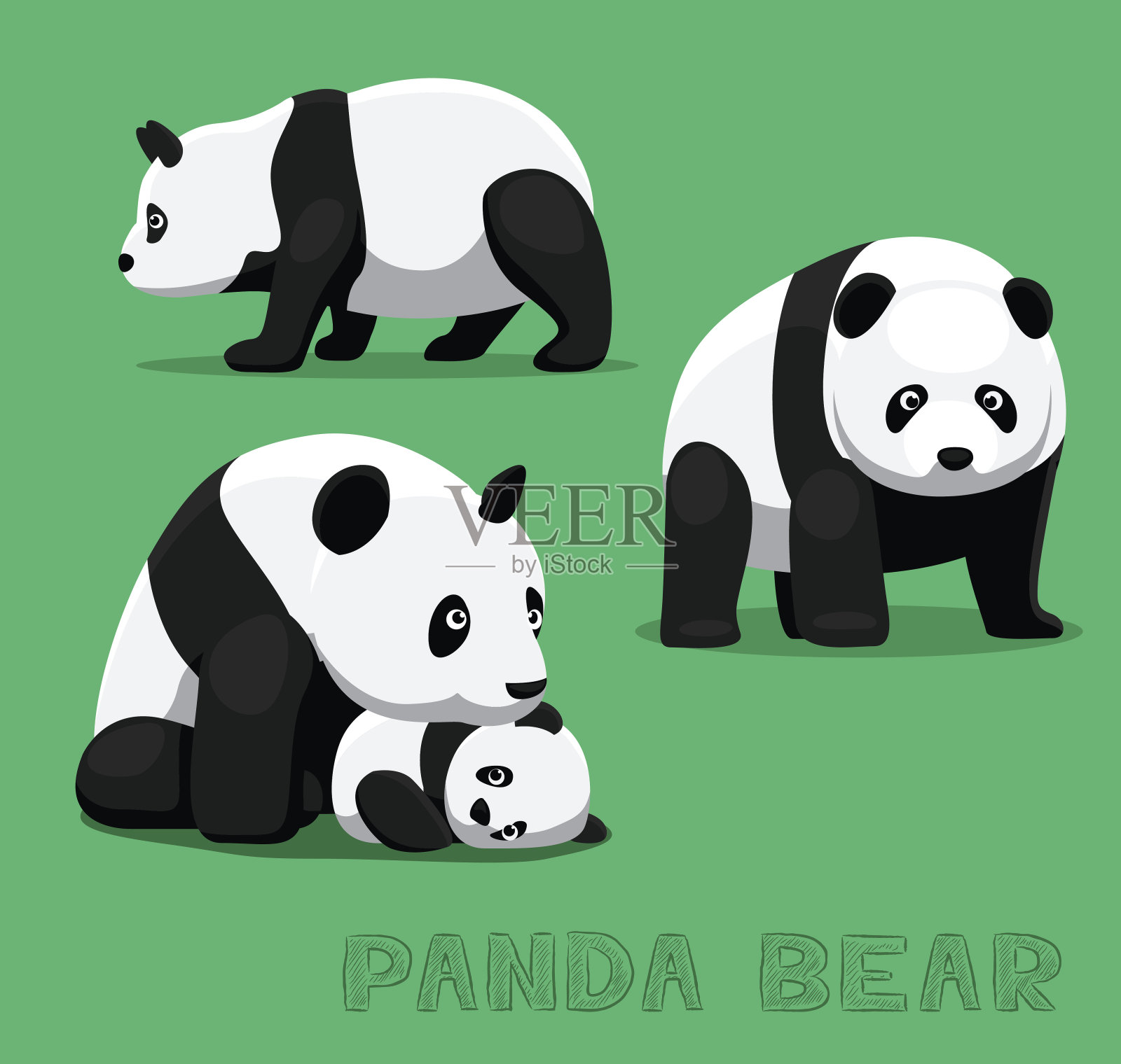 熊猫熊卡通矢量插图插画图片素材