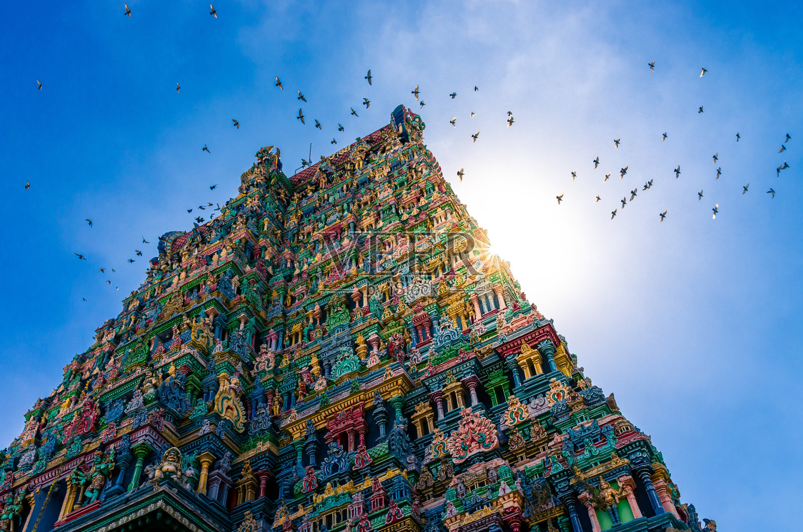 米纳克什印度教寺庙马杜赖，泰米尔纳德邦，印度南部照片摄影图片