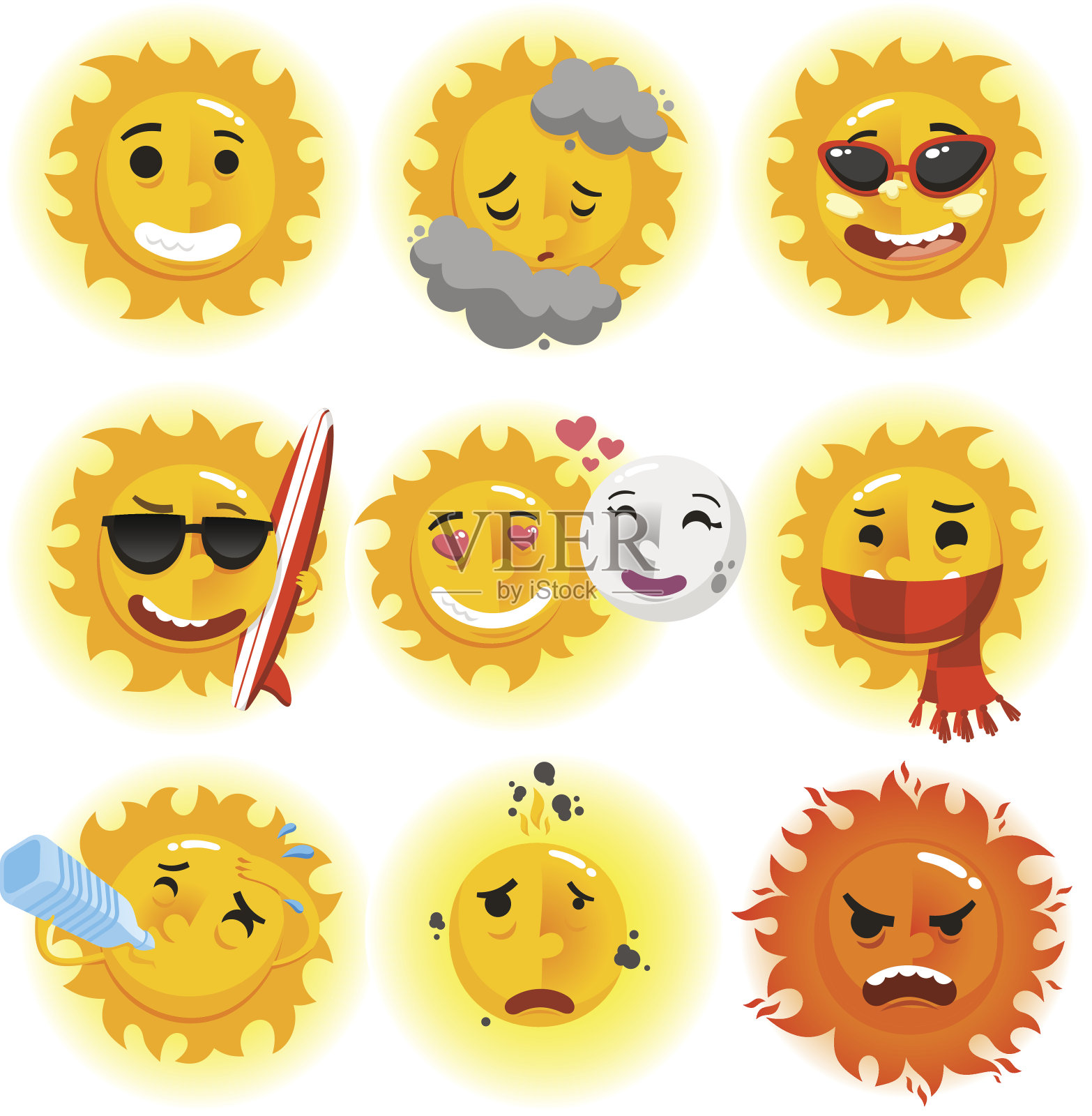 阳光季节的情绪插画图片素材