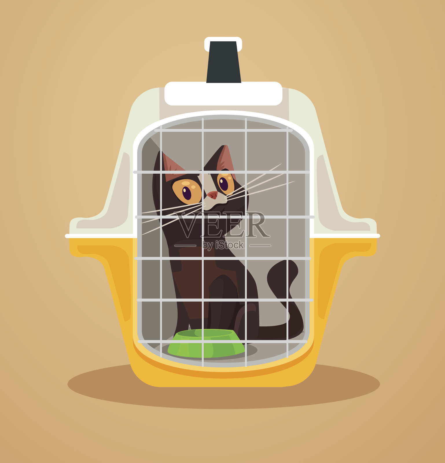 猫运输箱。手提箱插画图片素材