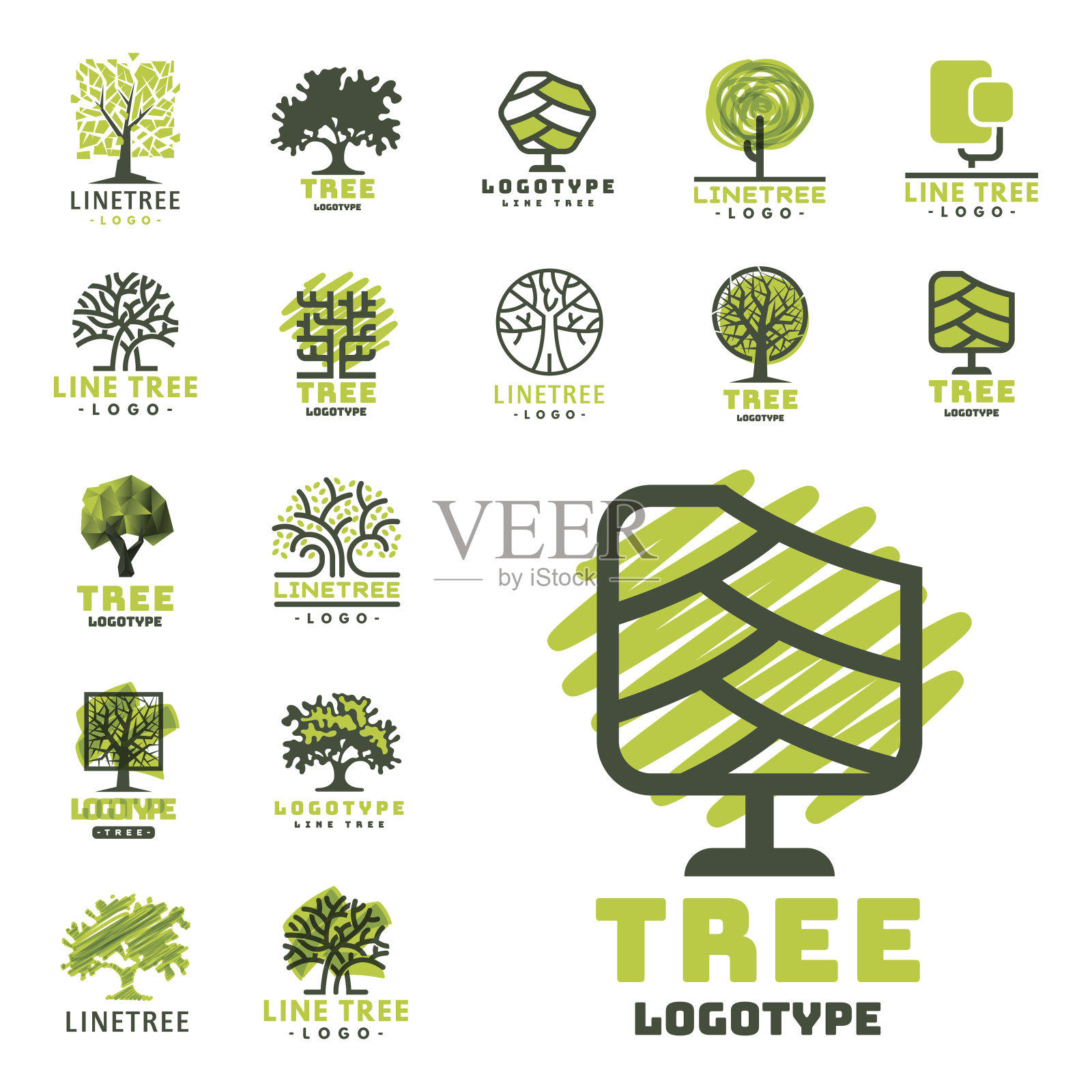 树户外旅行绿色剪影森林徽章针叶自然徽章顶线云杉向量设计元素图片