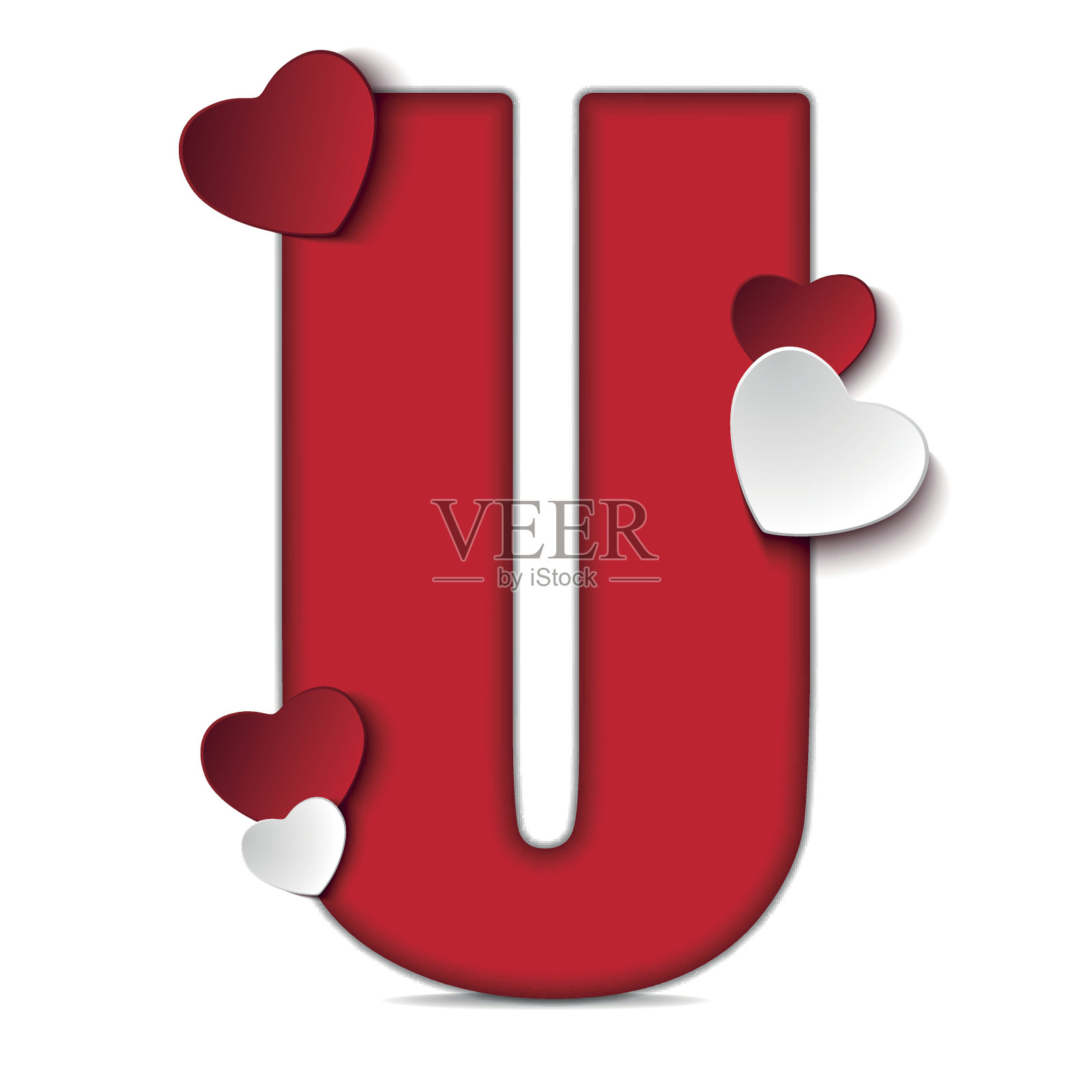 红心字母情人节设计元素图片