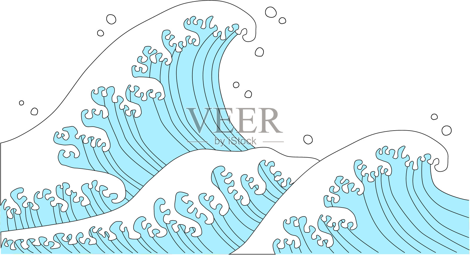 日本式的波插画图片素材