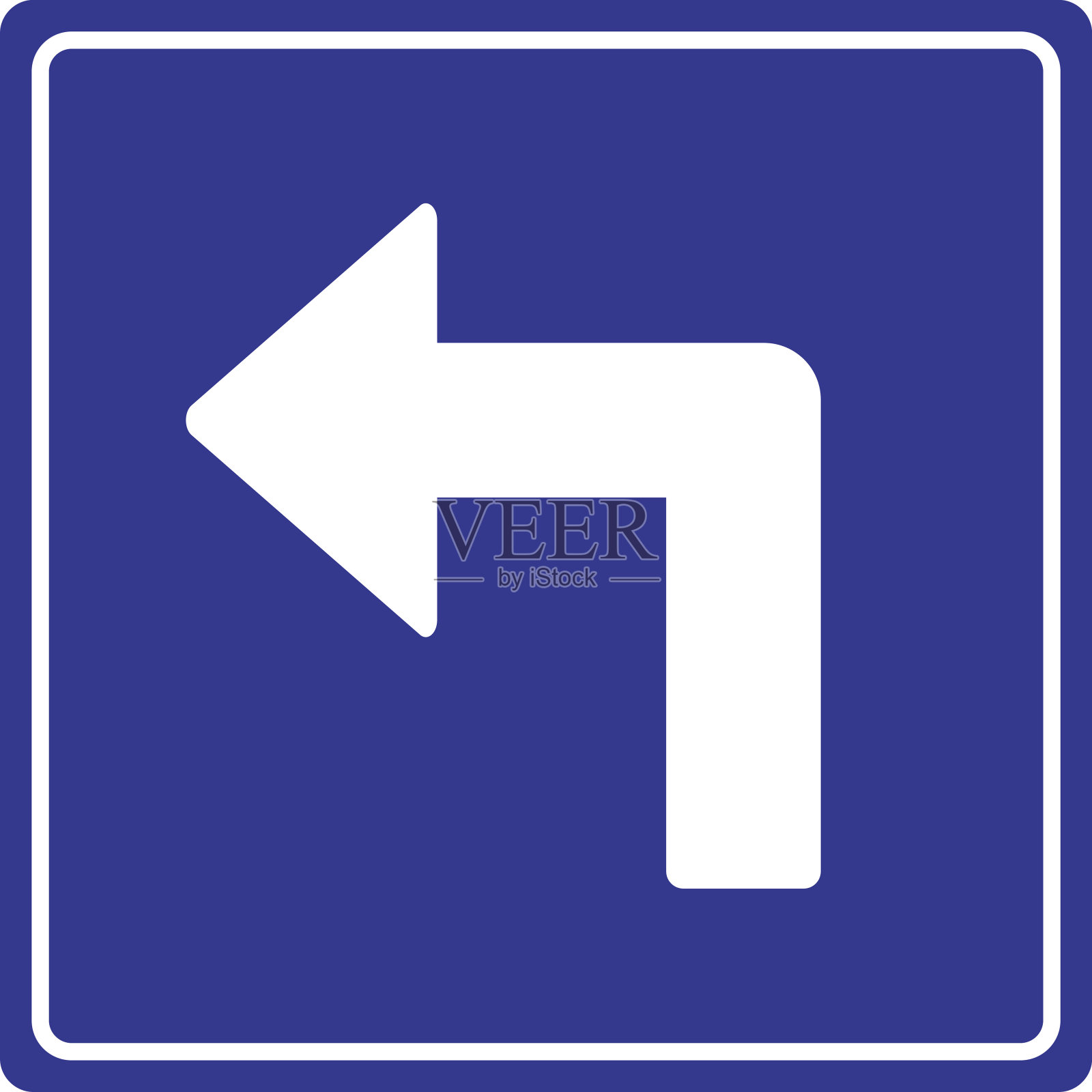 左转方向标志设计元素图片